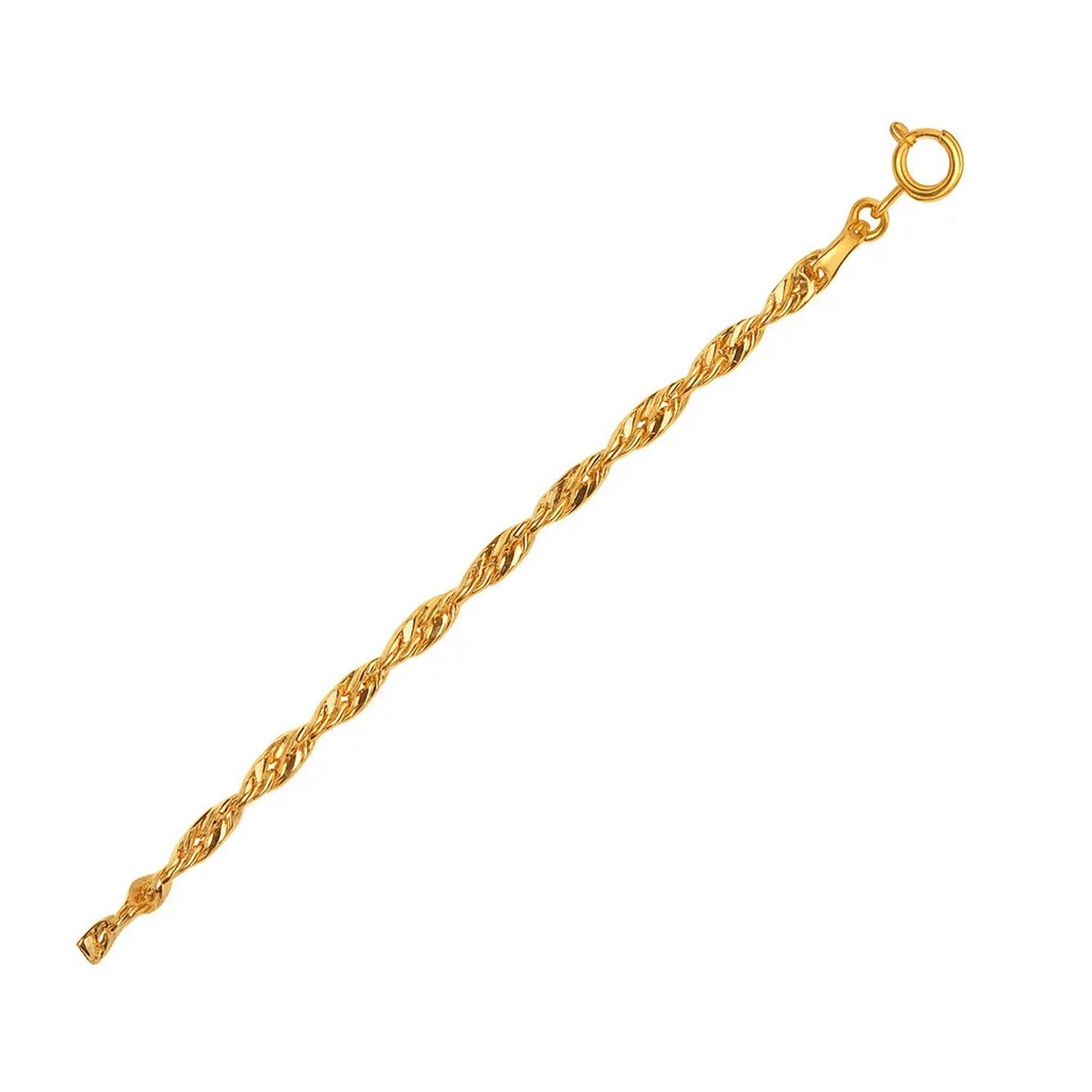 Elegant 10k yellow gold Singapore bracelet featuring a delicate chain design, perfect for luxurious everyday wear.