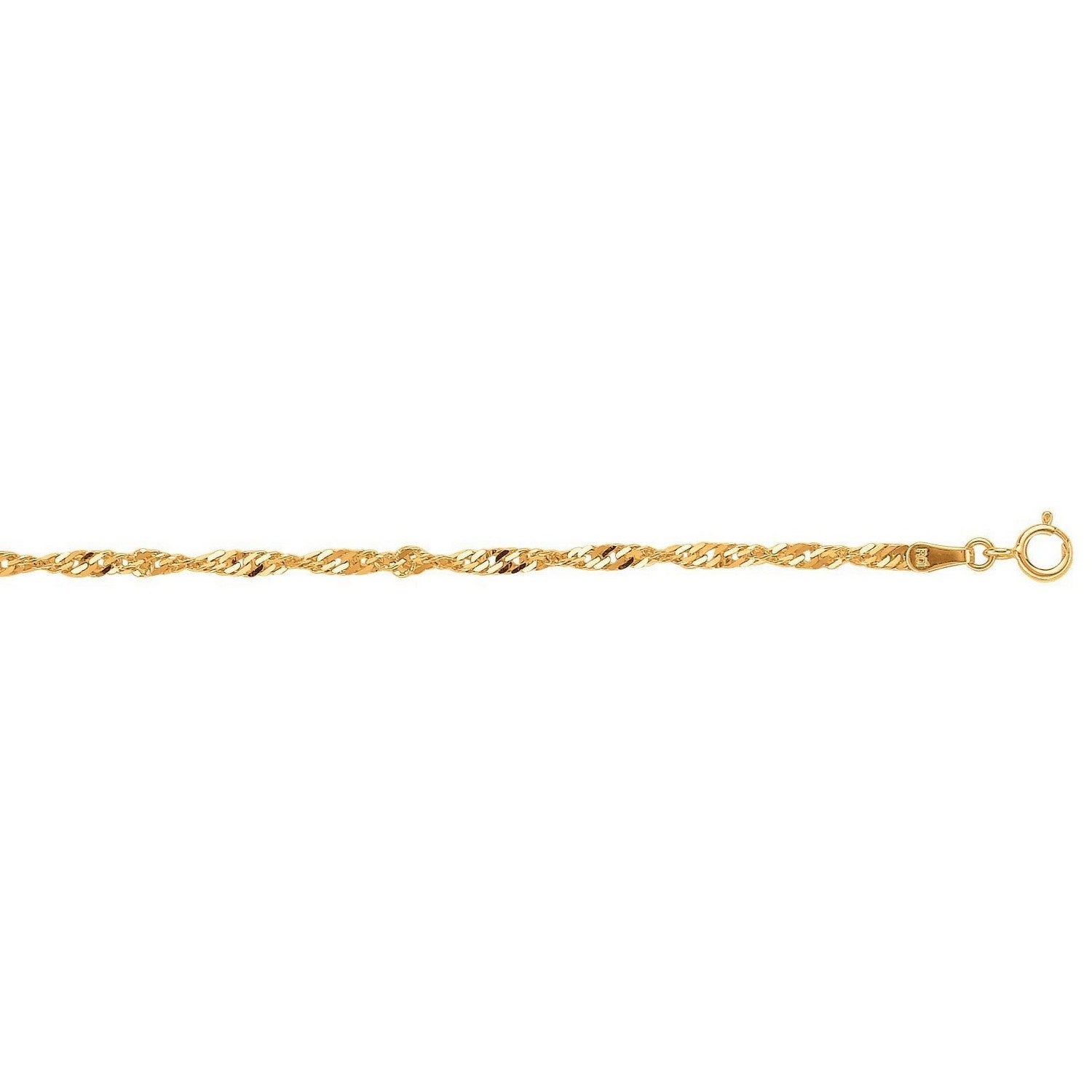 Elegant 10k yellow gold Singapore bracelet featuring a delicate chain design, perfect for luxury jewelry enthusiasts.