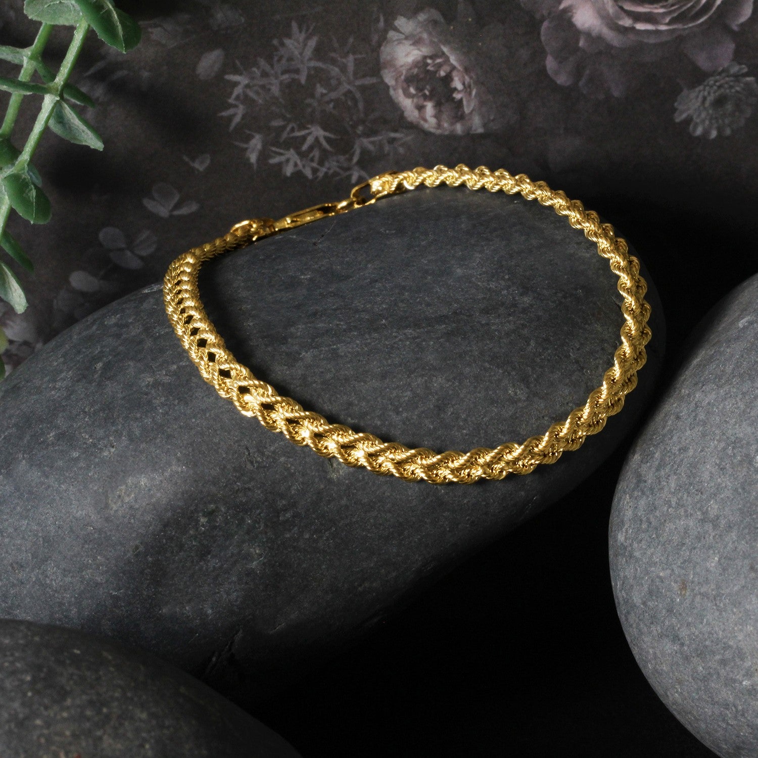 Classic 10k yellow gold double rope chain bracelet featuring elegant link design, perfect for luxury jewelry lovers.
