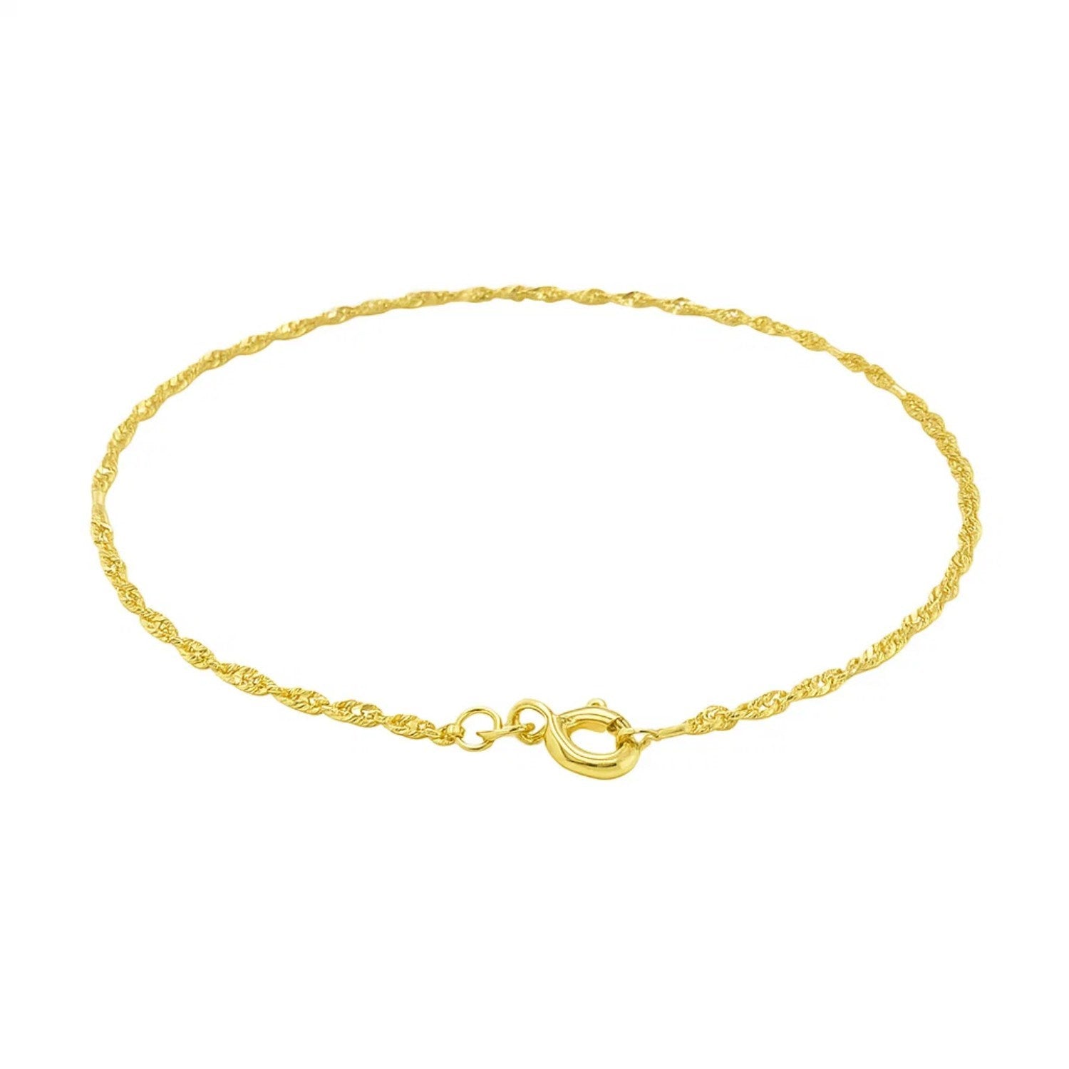 Elegant 10k yellow gold Singapore bracelet featuring a delicate chain design, perfect for luxury jewelry lovers.