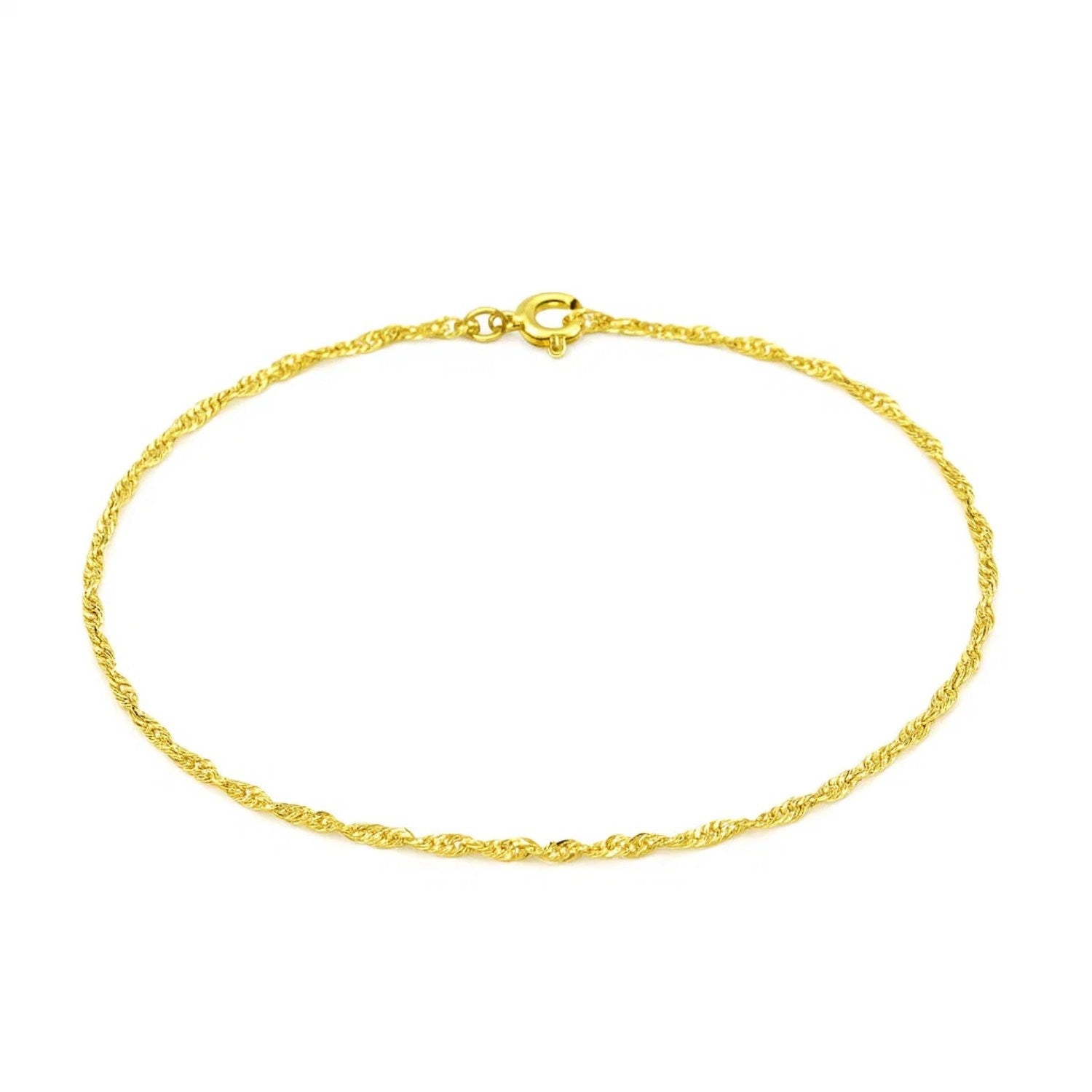 Elegant 10k yellow gold Singapore bracelet featuring a delicate chain design, perfect for luxurious everyday wear.