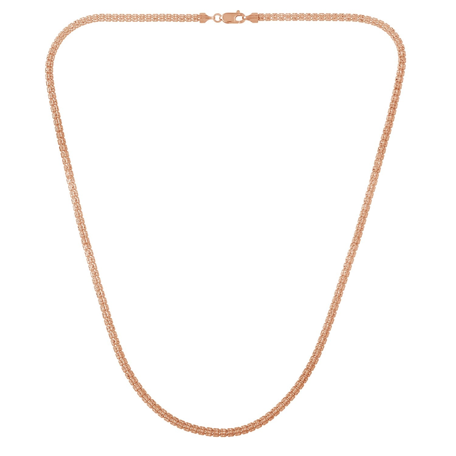 Elegant 14k rose gold Ice Barrel chain featuring refined links, perfect for layering or standalone sophistication.