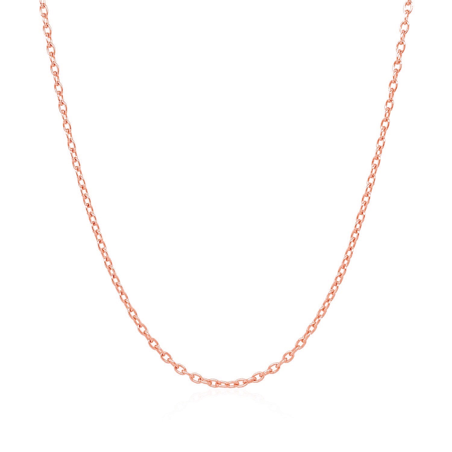 14k rose gold round cable link chain, modern design, showcasing elegance and sophistication in luxury jewelry craftsmanship.