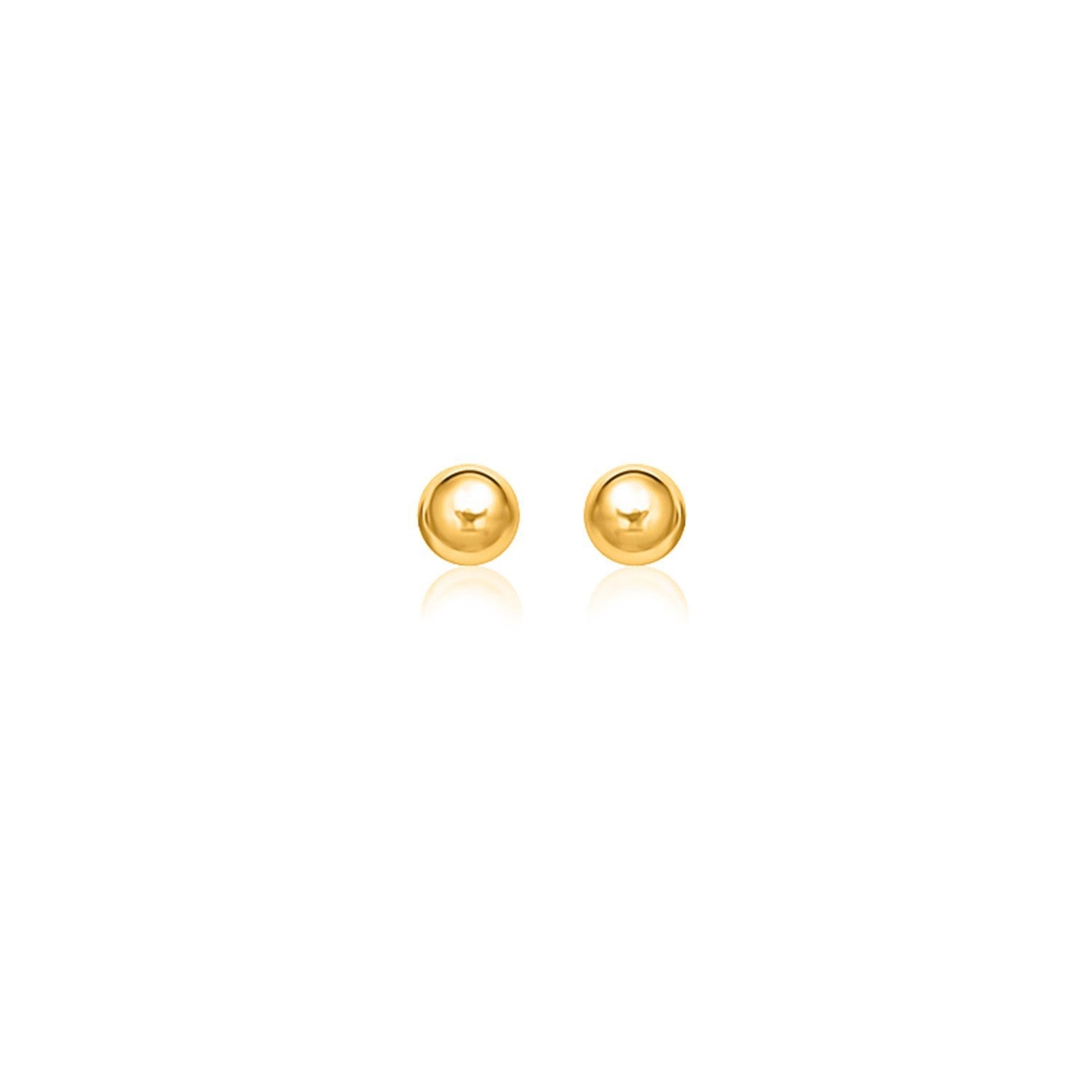 14k yellow gold modern round stud earrings, 6mm, showcasing a sleek and elegant design for timeless luxury.