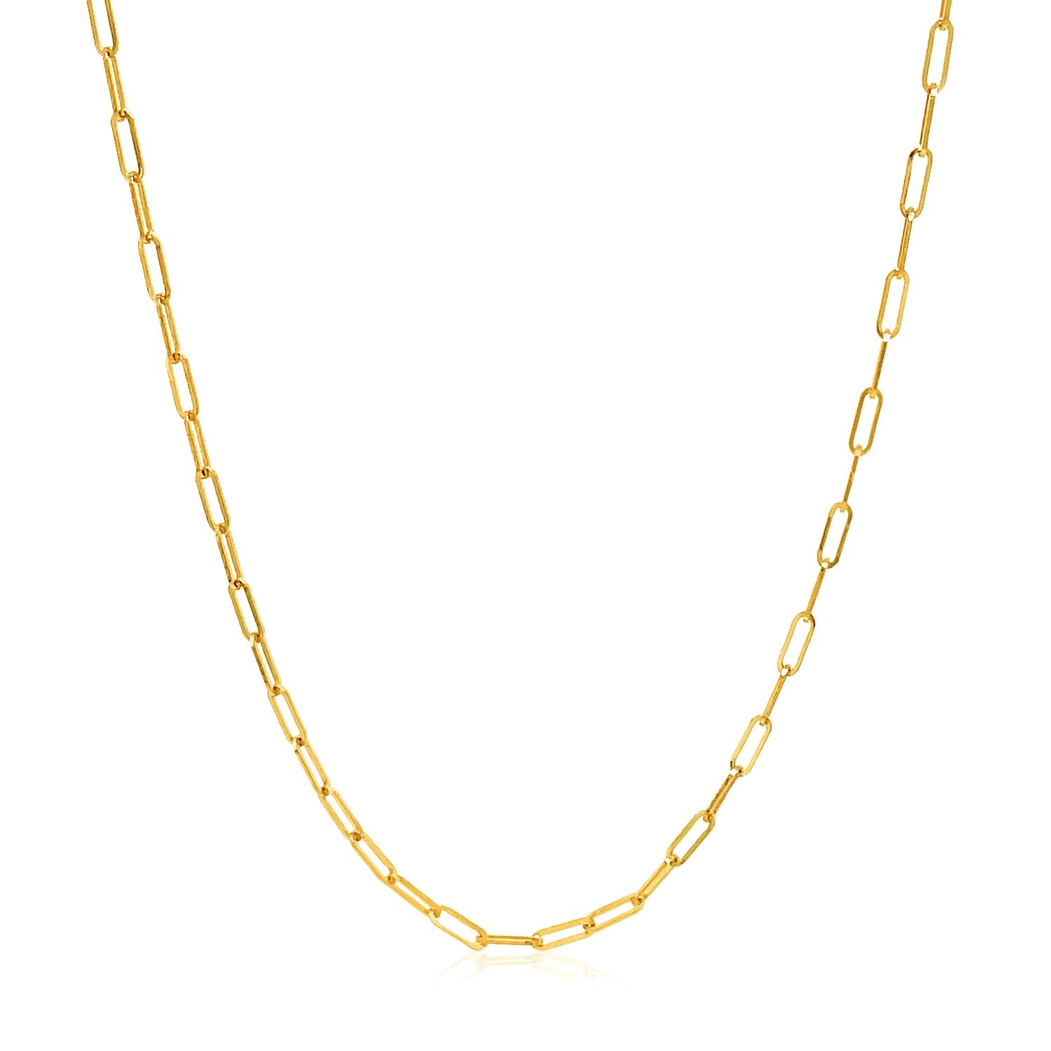 14k yellow gold adjustable paperclip chain showcasing modern elegance and refined craftsmanship.