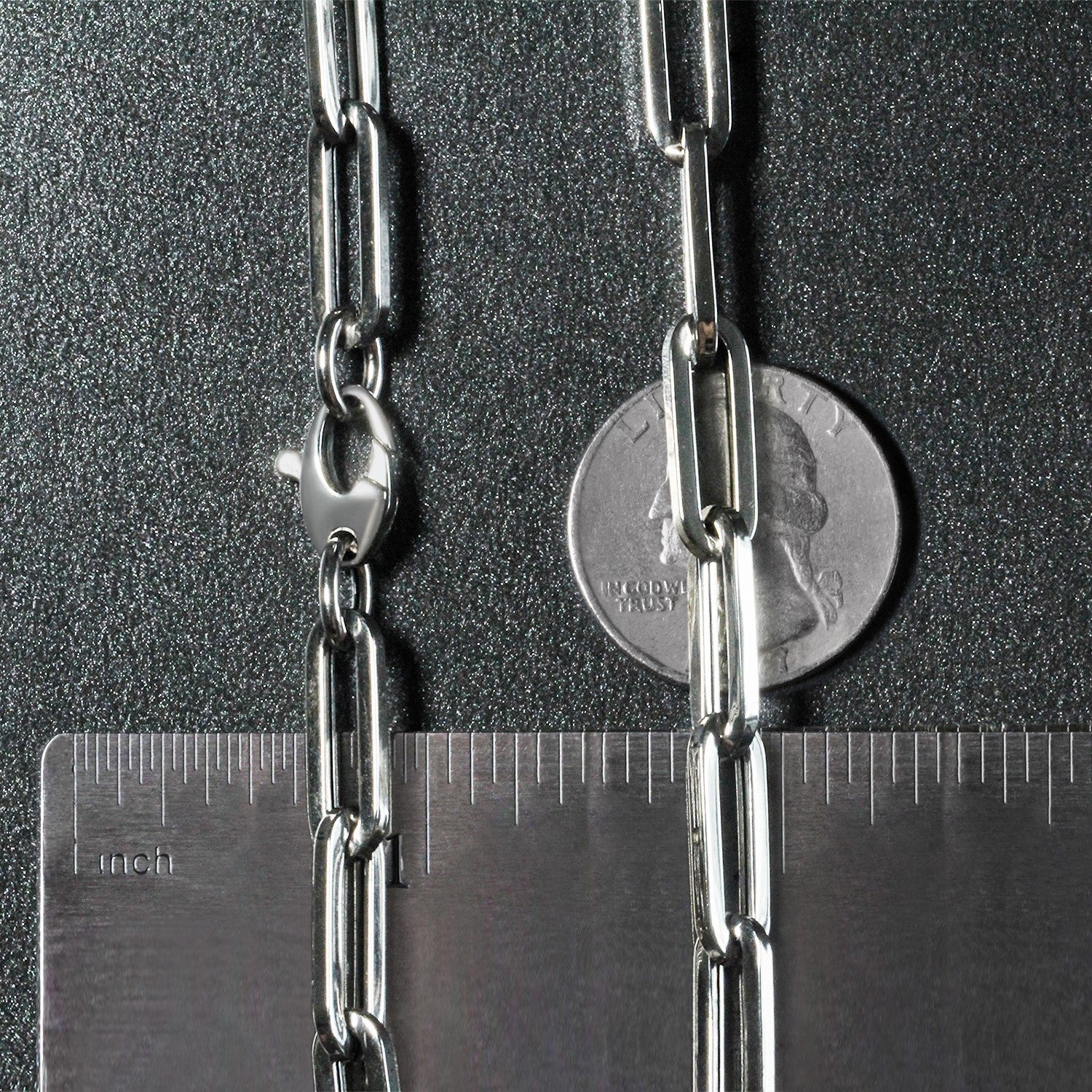 14k white gold wide paperclip chain, modern design with sleek round links, perfect for layering or standalone elegance.