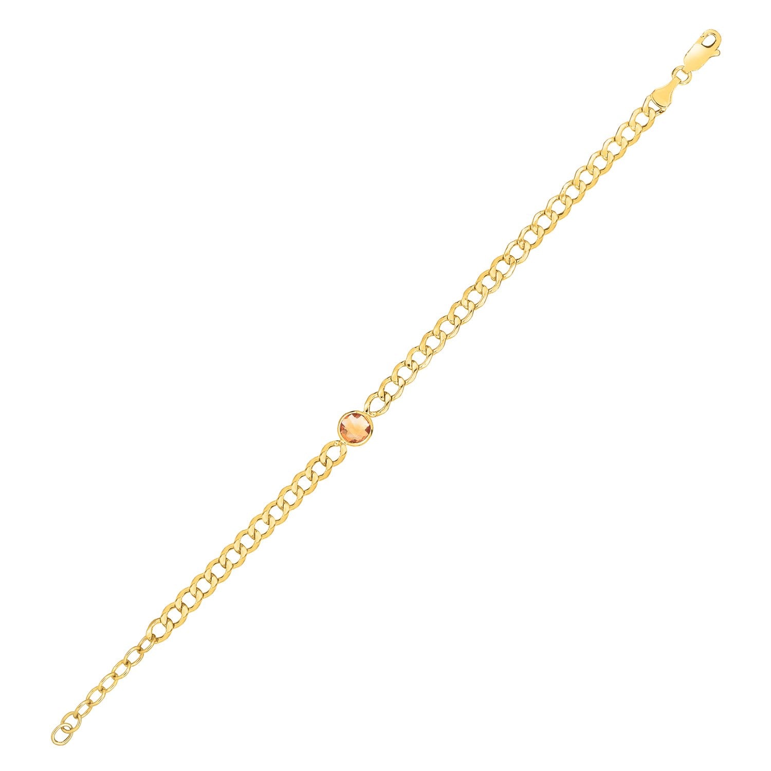 14k yellow gold curb chain bracelet featuring elegant links, perfect for sophisticated luxury jewelry collections.
