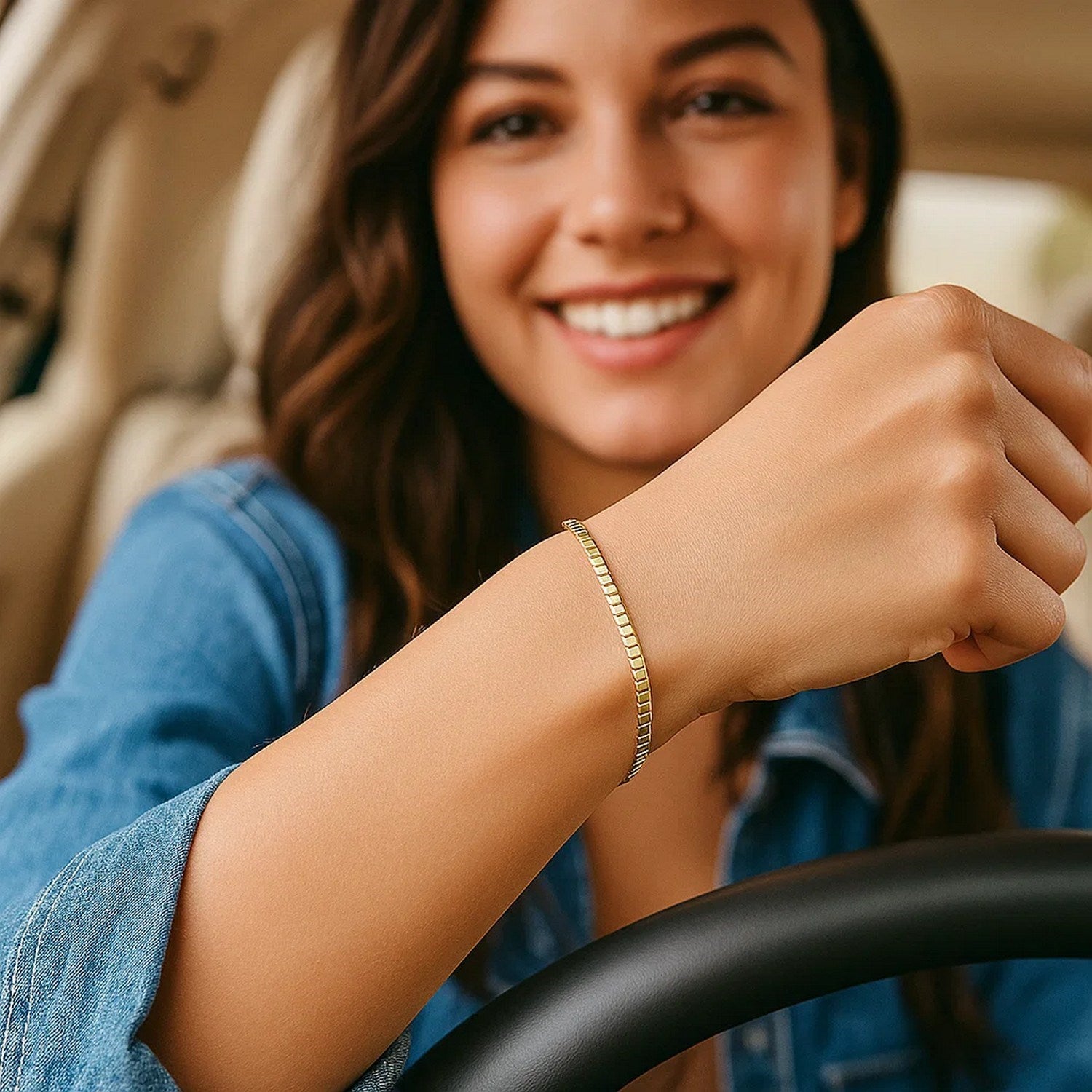 14k yellow gold modern brick omega bracelet featuring elegant link design and 3.20 mm width for a luxurious touch.