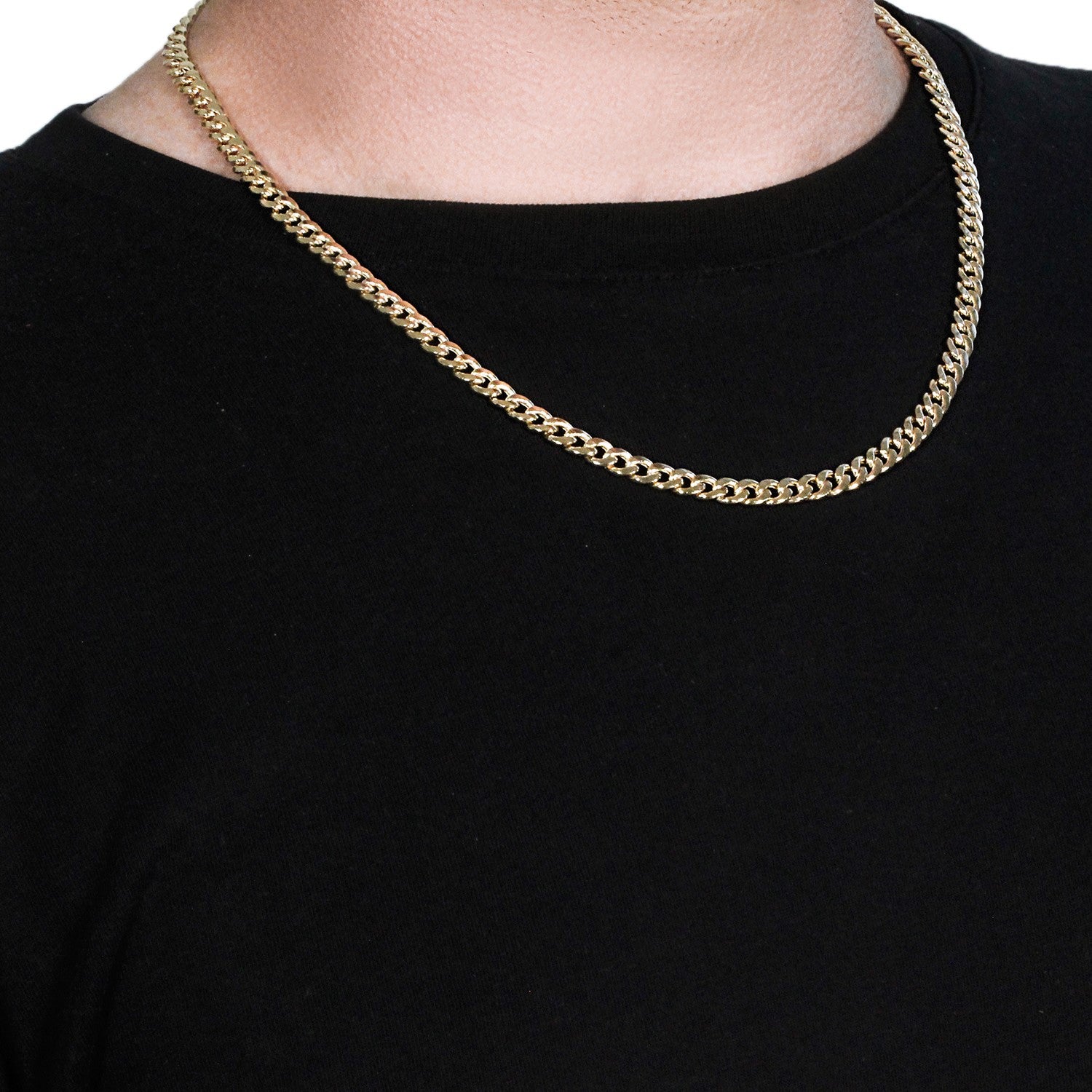 14k gult guld Miami kubansk halvfast kedja (5,50 mm)