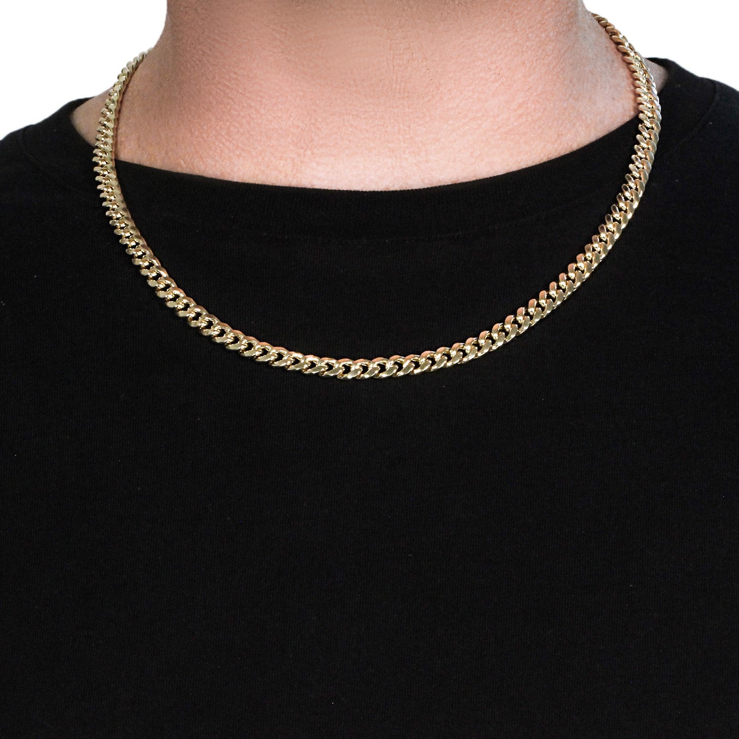 14k gult guld halvsolid Miami kubansk kedja (6,60 mm)