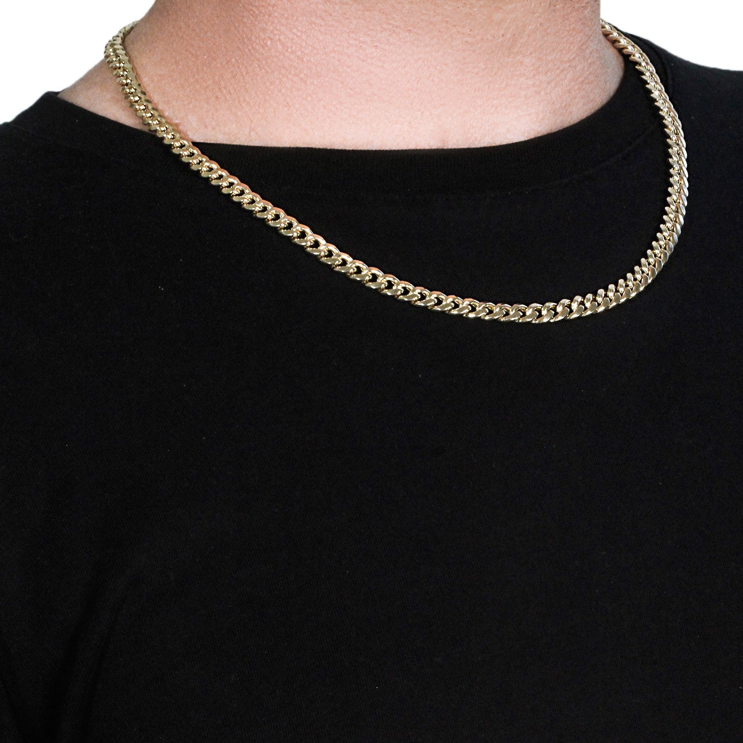 14k gult guld halvsolid Miami kubansk kedja (6,60 mm)