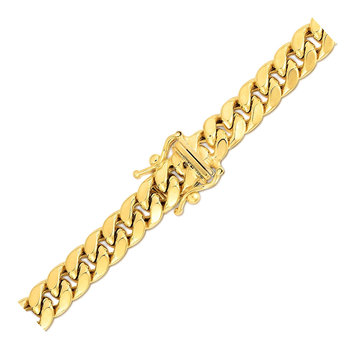 14k yellow gold Miami Cuban chain, semi-solid design, 6.60 mm links, contemporary luxury for discerning tastes.