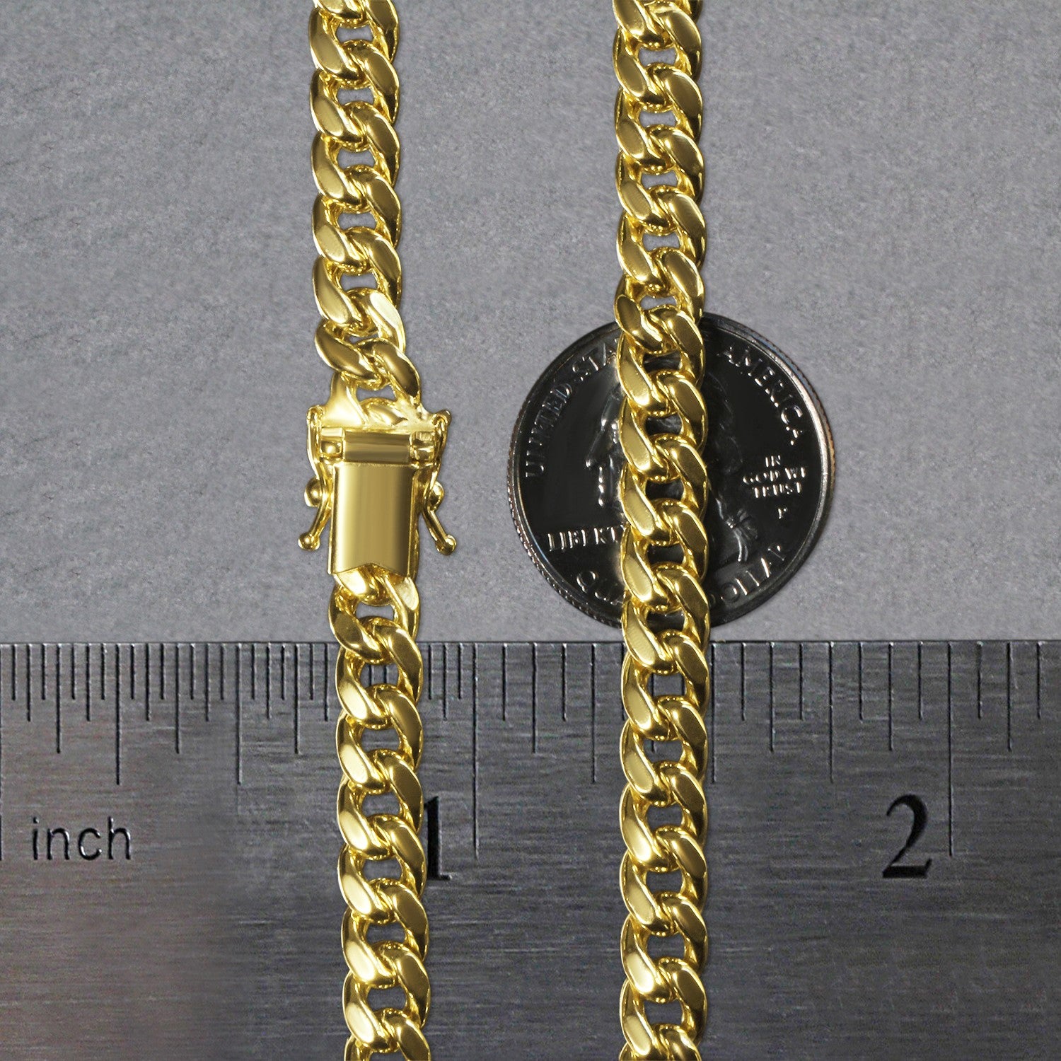 14k yellow gold Miami Cuban chain, 6.60 mm, featuring contemporary links for a luxurious statement piece.