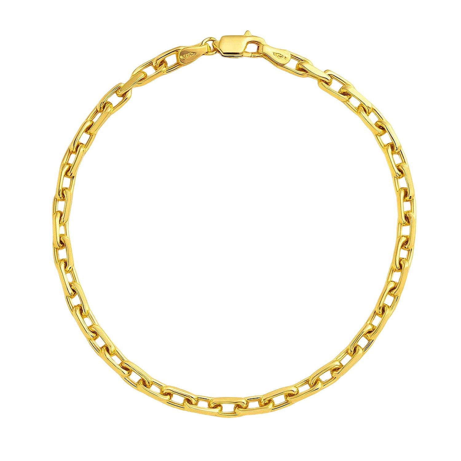 14k yellow gold French cable chain bracelet with modern design, featuring elegant round links and a luxurious finish.