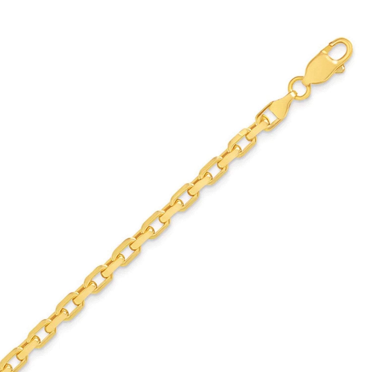14k yellow gold French cable chain bracelet, modern design with elegant round links, perfect for luxury styling.