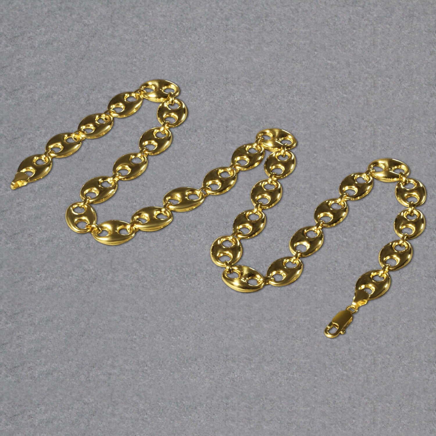 14k yellow gold puffed mariner link chain, classic design with rounded links, perfect for layering or standalone elegance.