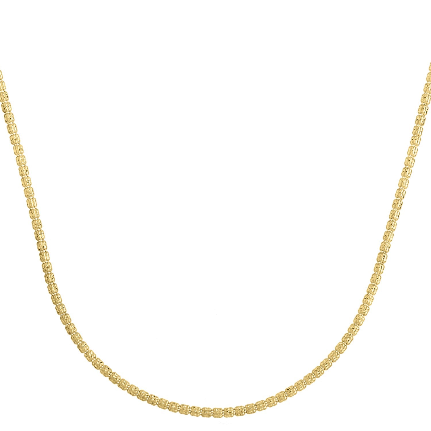 Contemporary 14k yellow gold Ice Barrel chain with elegant links, perfect for layering or standalone wear.