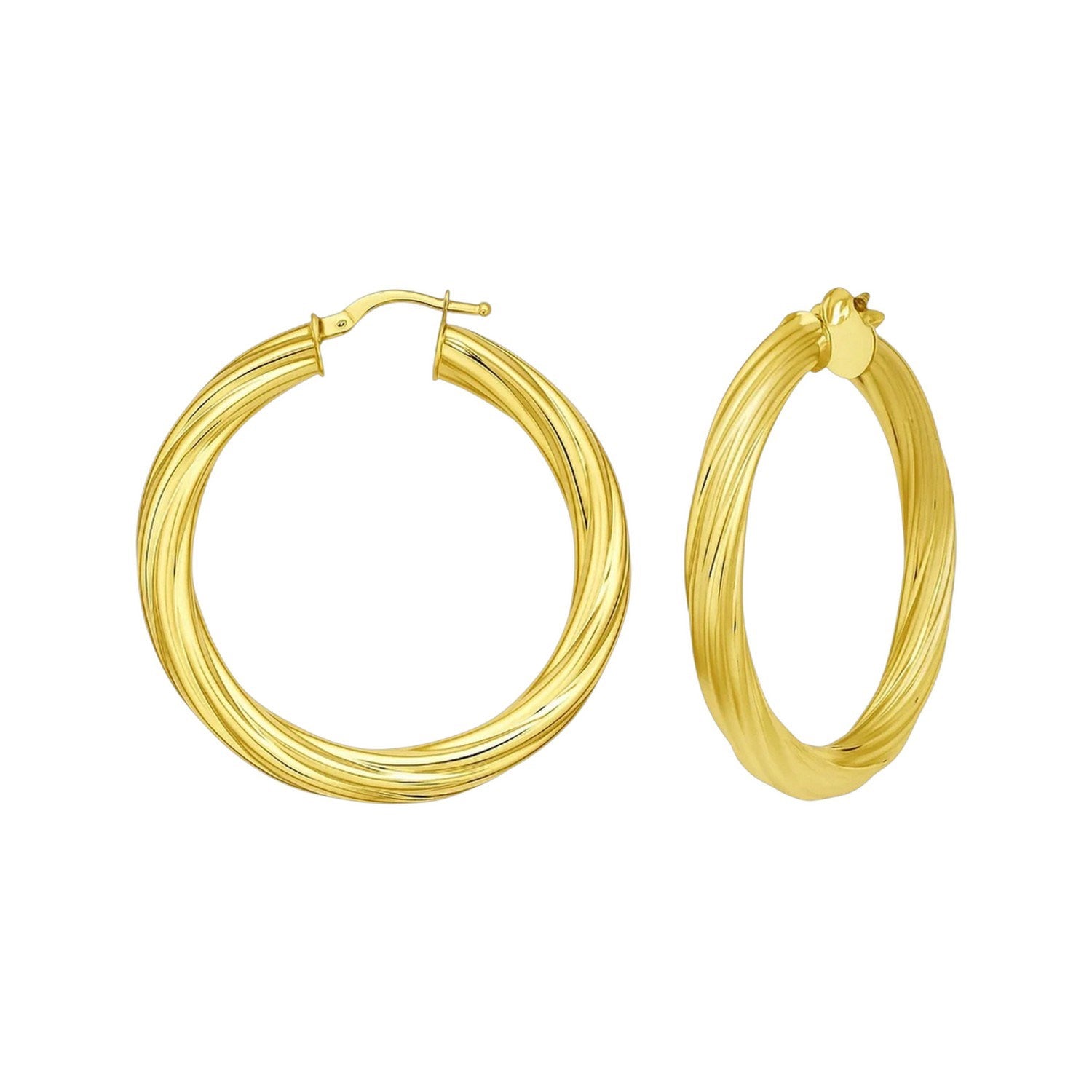 14k yellow gold textured large hoop earrings, modern design perfect for elegant occasions and everyday luxury.