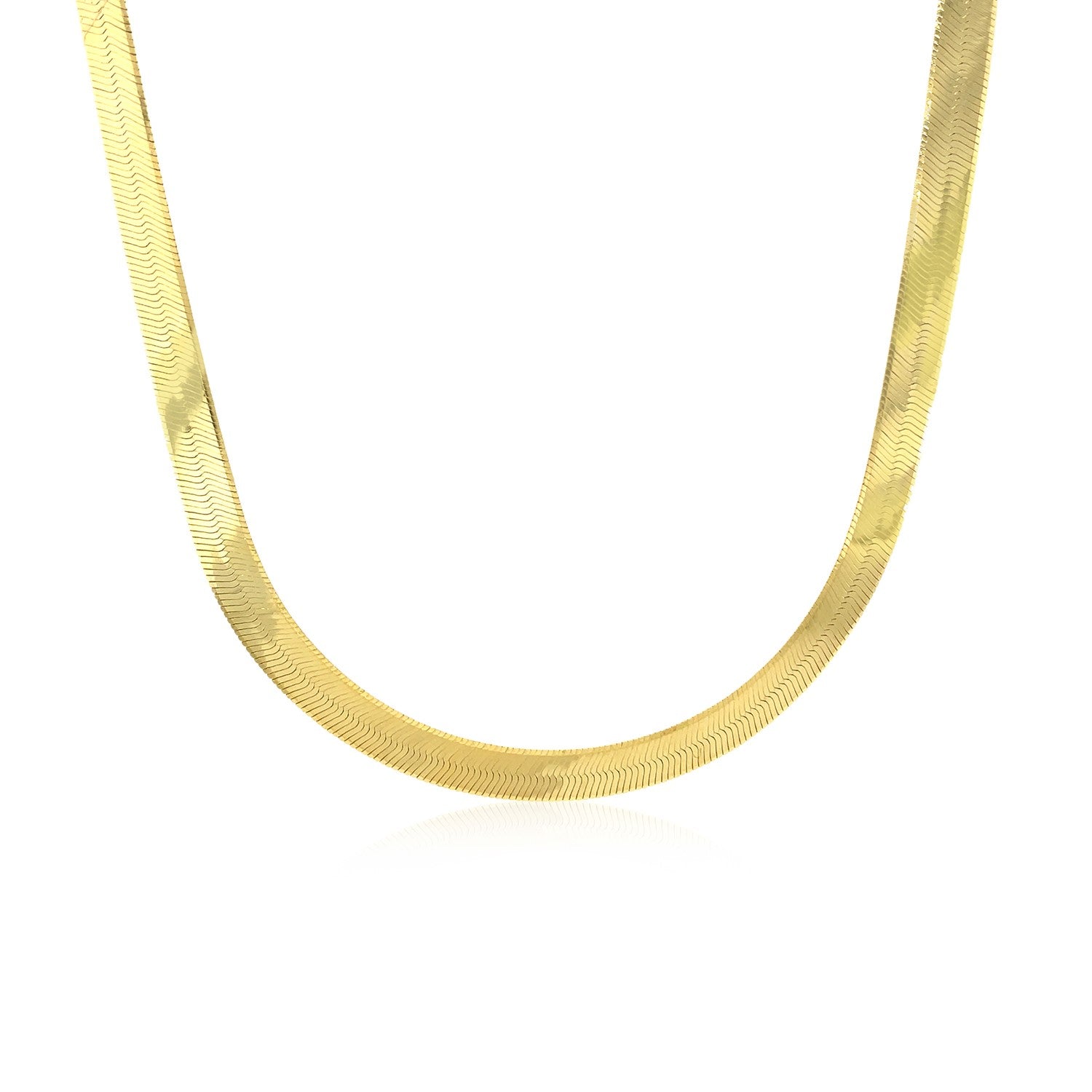 14k yellow gold super flex herringbone chain, modern design, 6.00 mm width, perfect for layering or standalone elegance.