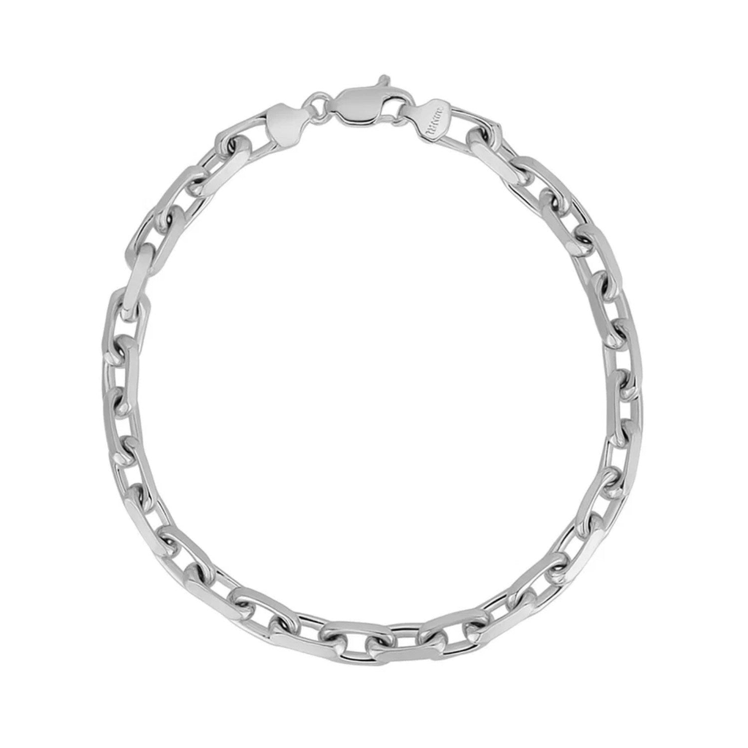 14k white gold French cable chain bracelet featuring a modern design with elegant round links, perfect for luxury styling.