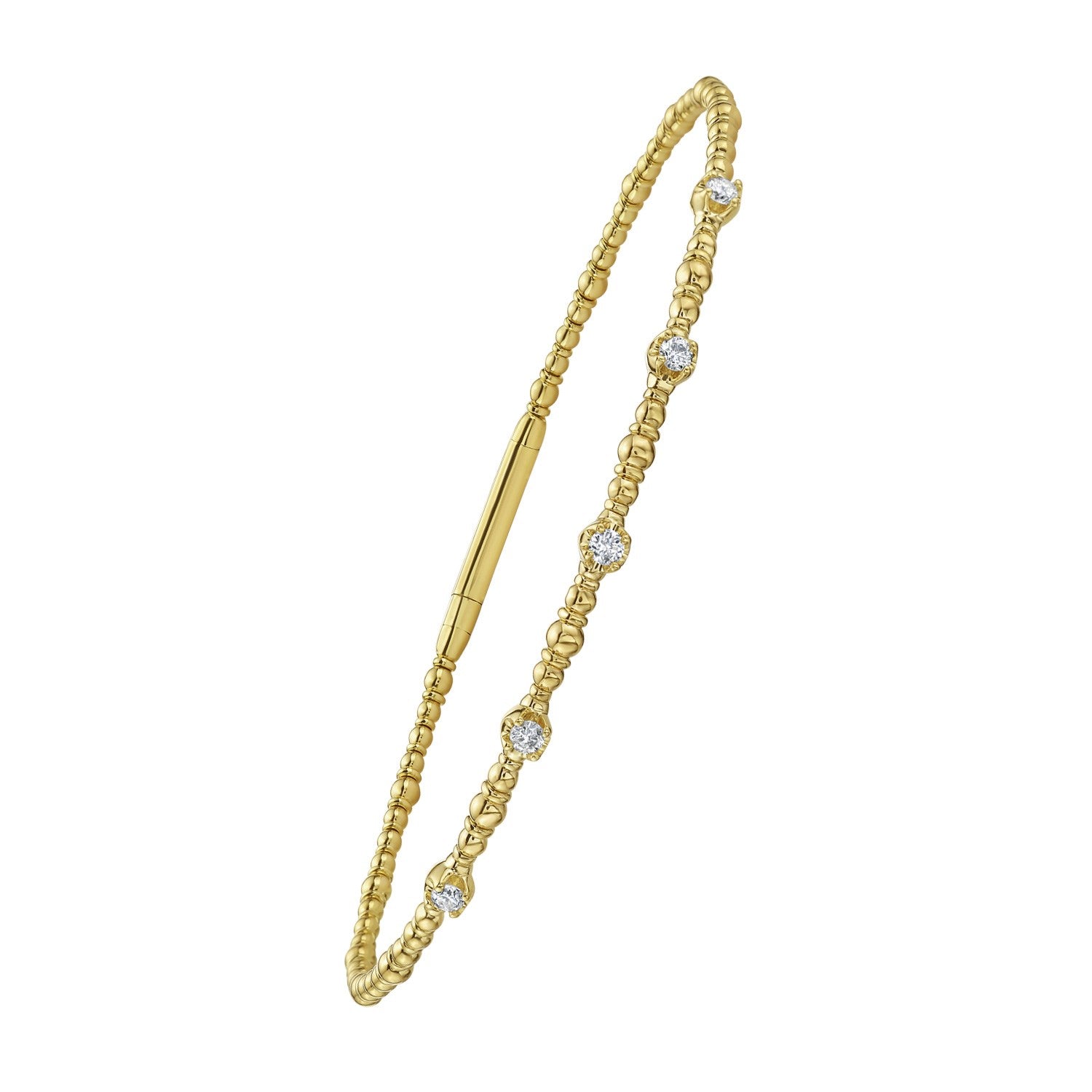 Classic 14k yellow gold beaded bracelet showcasing a timeless design with luxurious elegance and refined craftsmanship.