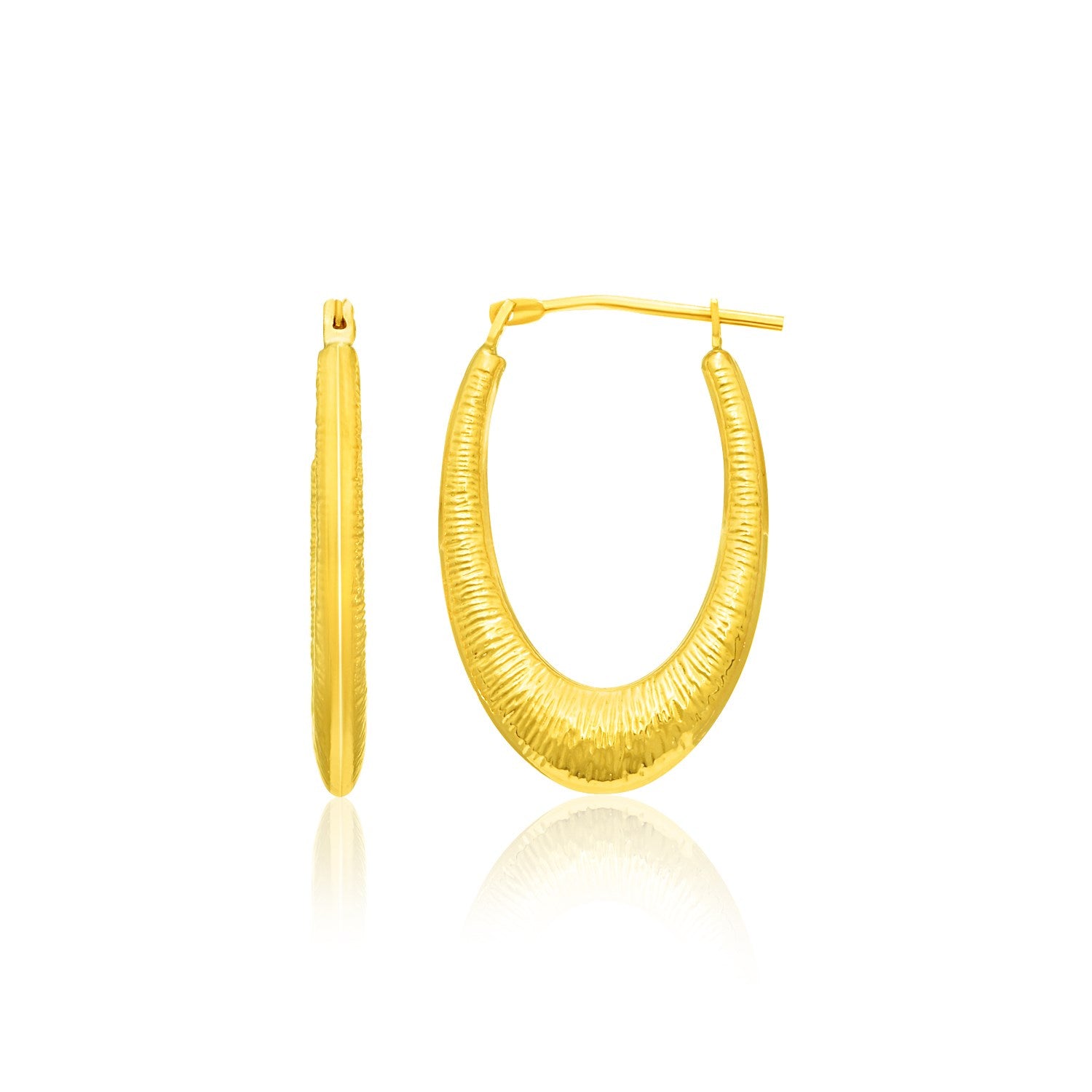 14k yellow gold graduated textured hoop earrings, embodying classic elegance and refined craftsmanship.