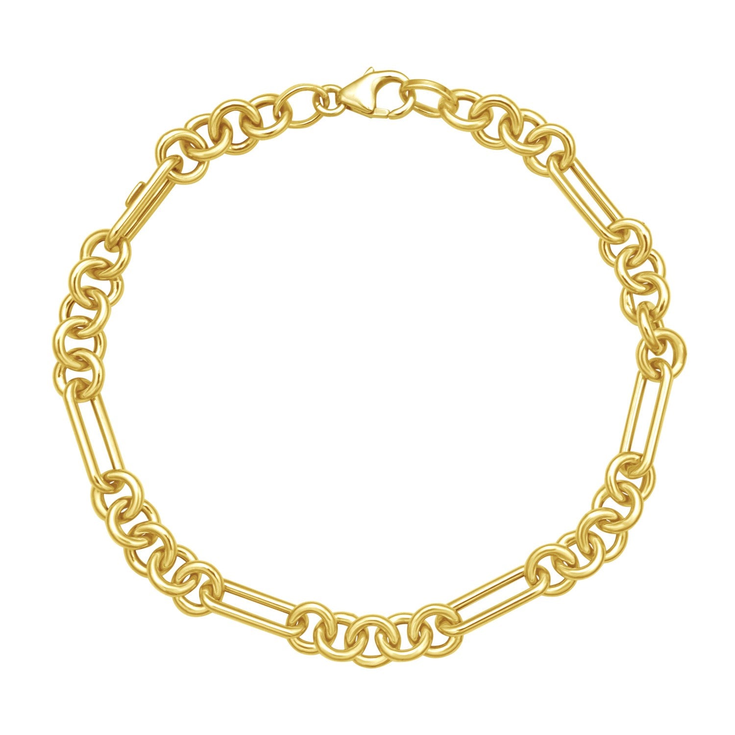14k yellow gold modern paperclip link chain bracelet, showcasing elegant design and luxurious craftsmanship.