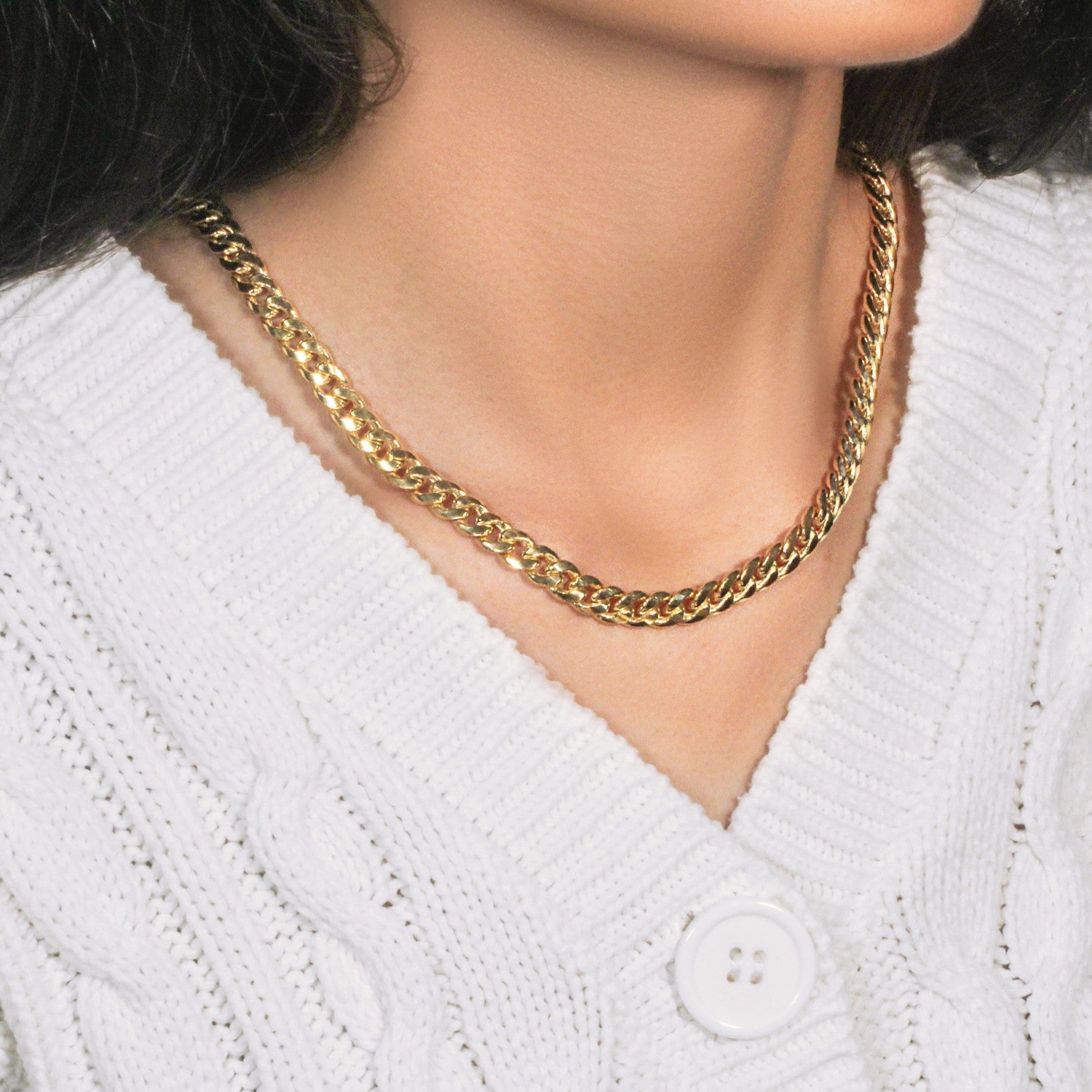 14k yellow gold Miami Cuban chain, semi-solid design, 7.00 mm width, modern elegance for luxury jewelry lovers.