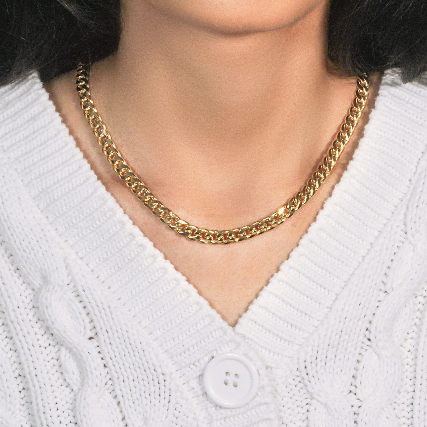 14k yellow gold Miami Cuban chain, semi-solid design, 7.00 mm width, modern elegance for luxury jewelry lovers.