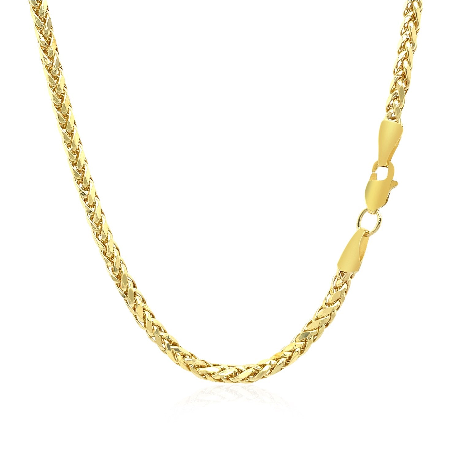 14k yellow gold Lite diamond cut round Franco chain, 2.70 mm, elegant design with shimmering diamond accents.