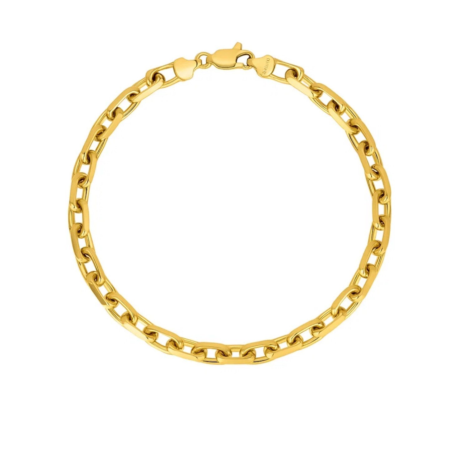 Elegant 14k yellow gold French cable chain bracelet with refined link design, perfect for sophisticated styling.