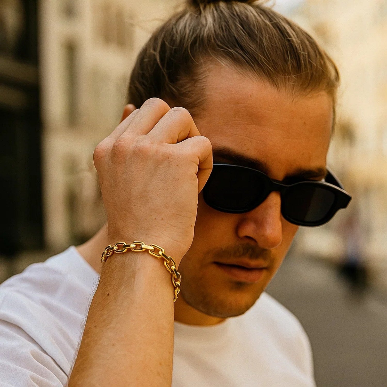 Elegant 14k yellow gold French cable chain bracelet featuring exquisite link design, perfect for luxury jewelry lovers.