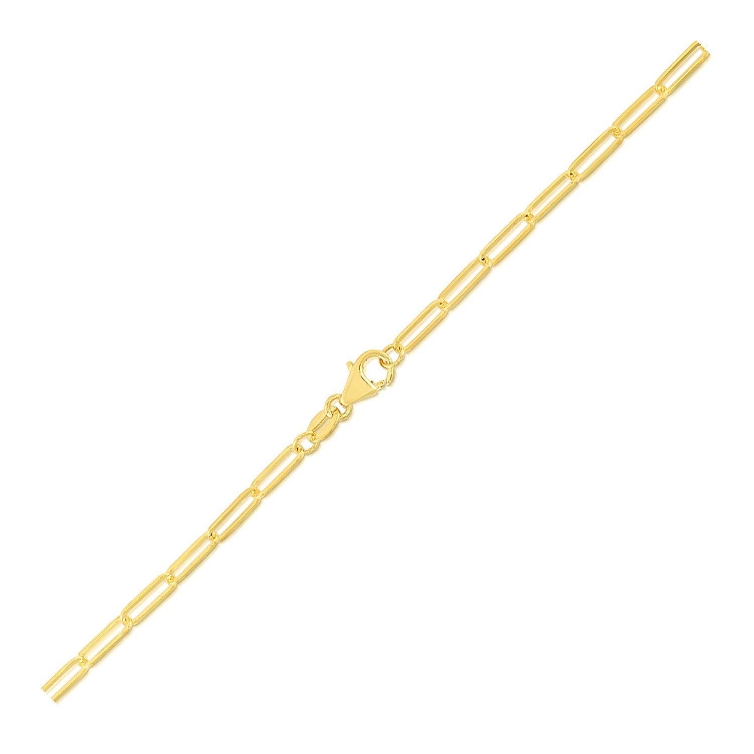Modern 10K yellow gold paperclip bracelet featuring elegant links, perfect for layering or standalone sophistication.