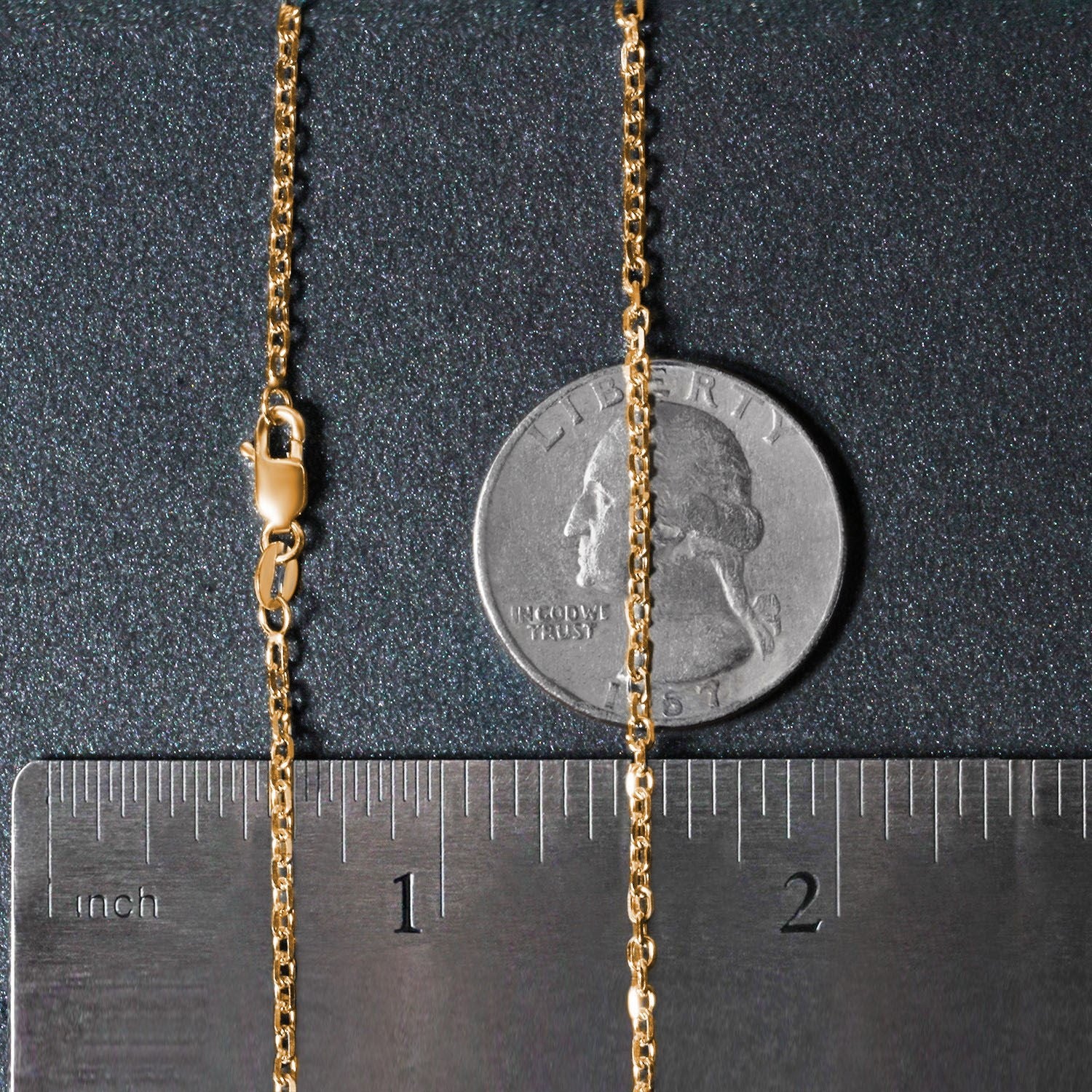 18k yellow gold diamond cut cable link chain, contemporary design, 1.90 mm width, perfect for layering or standalone elega...