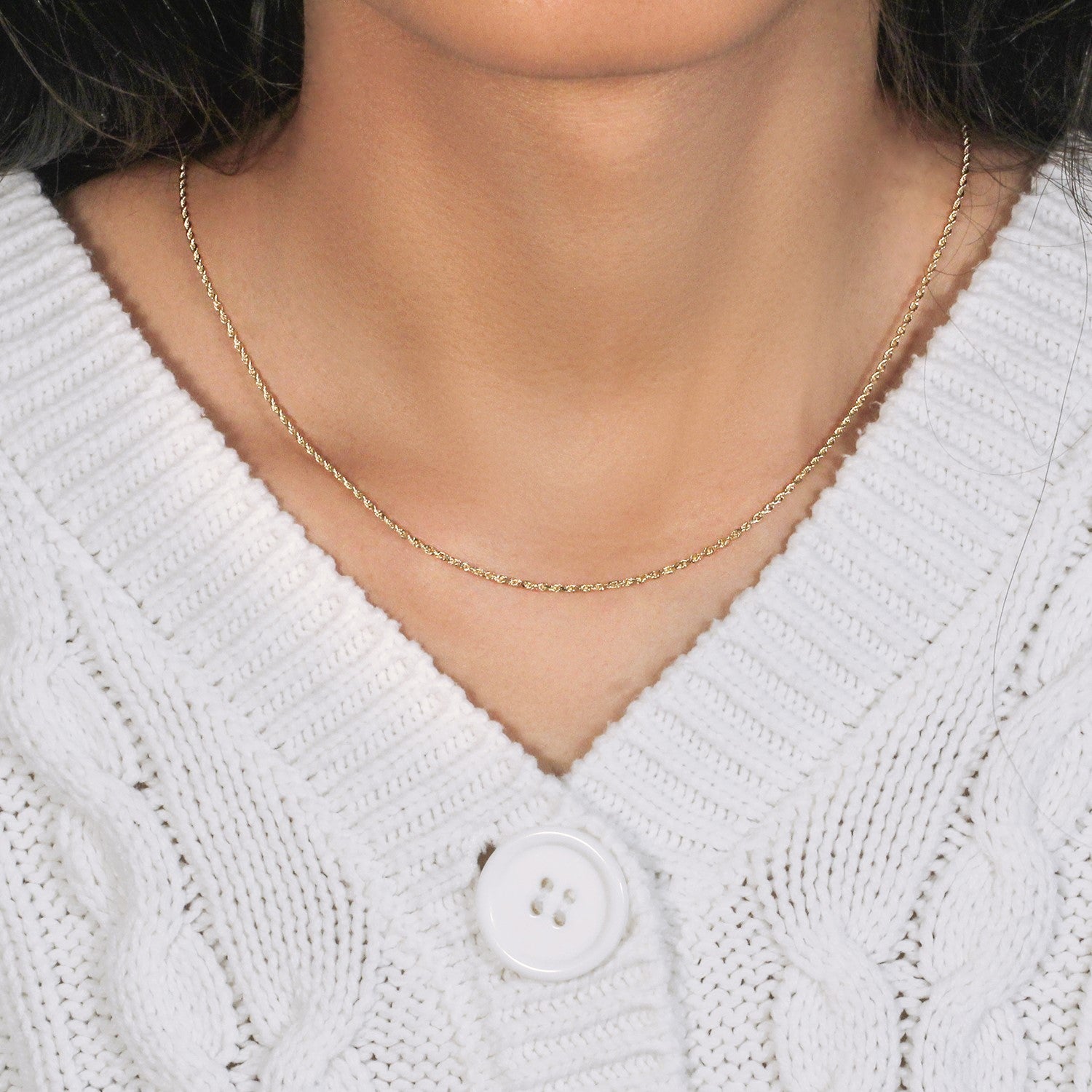 Elegant 10k yellow gold solid diamond cut rope chain featuring a refined design, perfect for luxury jewelry enthusiasts.