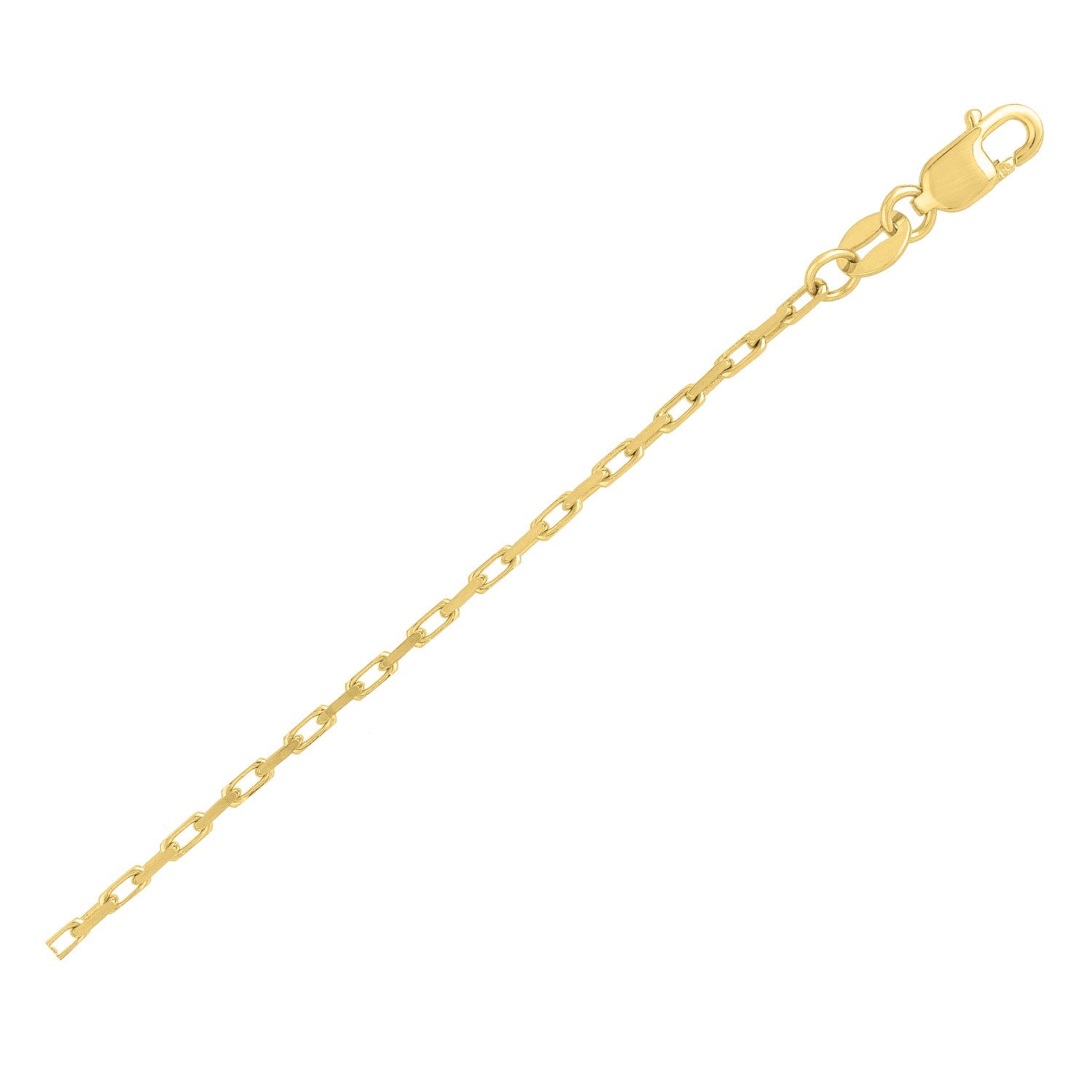 14k yellow gold contemporary French cable chain, 1.3 mm, perfect for layering or as a standalone statement piece.