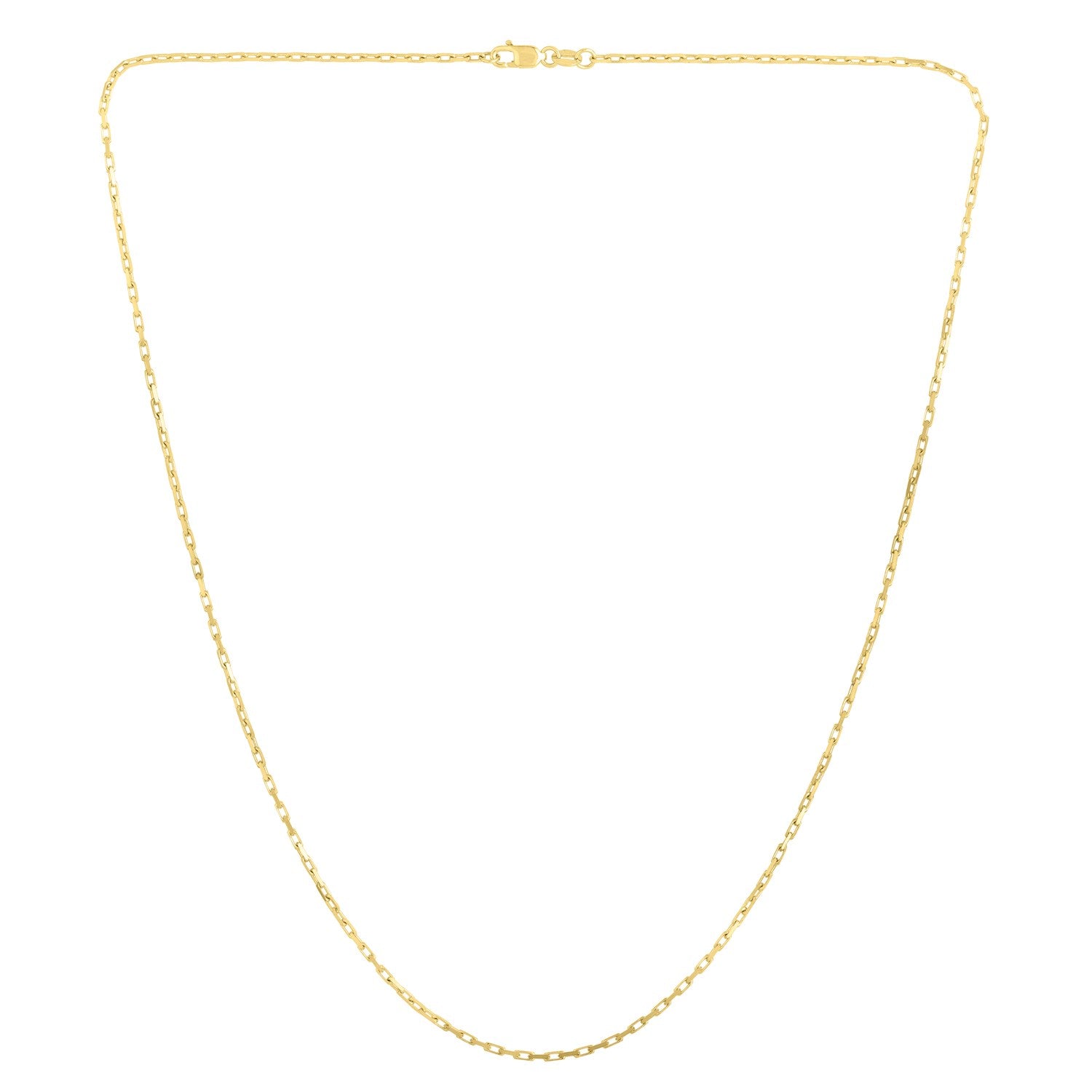 14k yellow gold contemporary French cable chain, 1.3 mm, showcasing elegant links for timeless luxury.