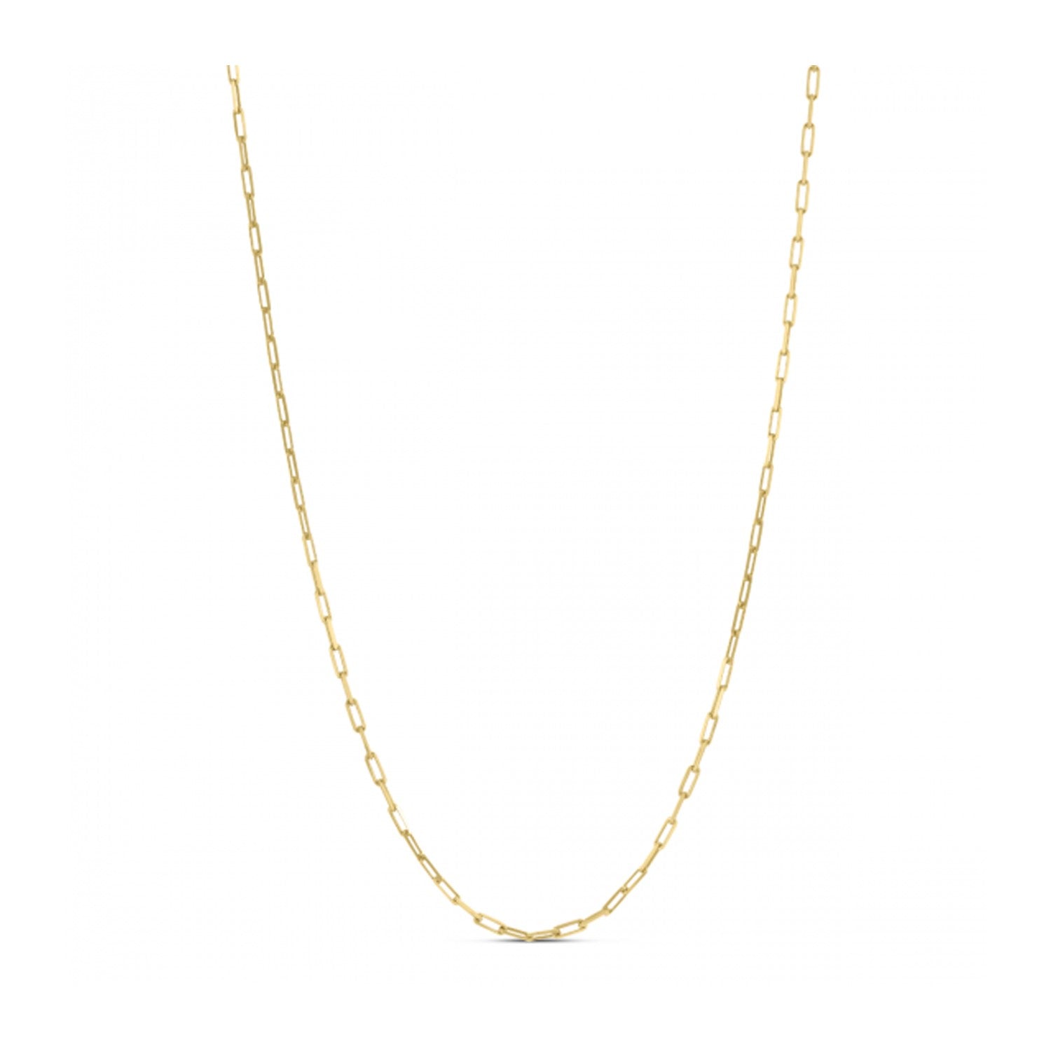 Sterling silver gold plated paperclip chain with modern links, showcasing elegant simplicity and luxury craftsmanship.