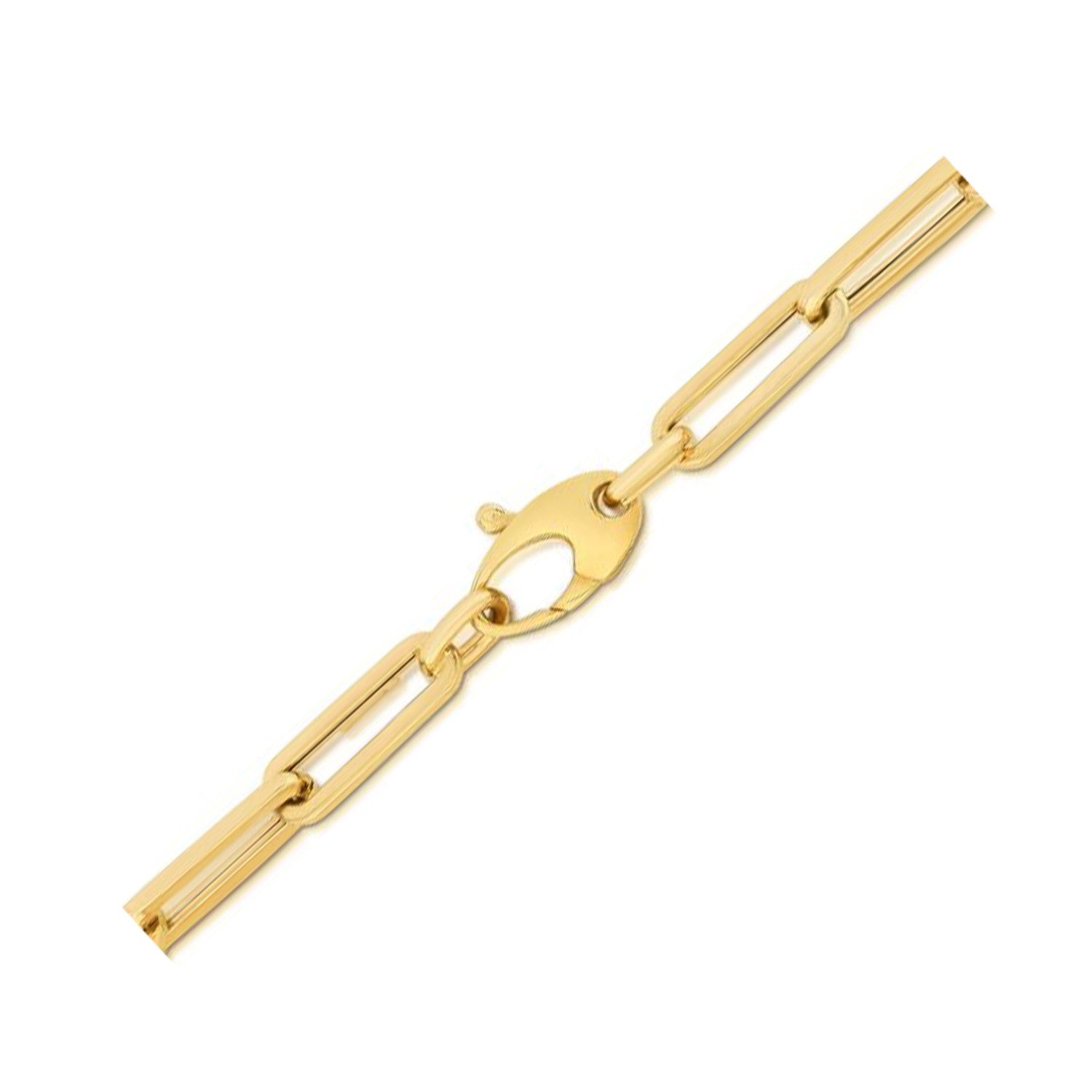 14k yellow gold Lite Paperclip bracelet featuring modern chain link design, perfect for elegant layering or solo wear.