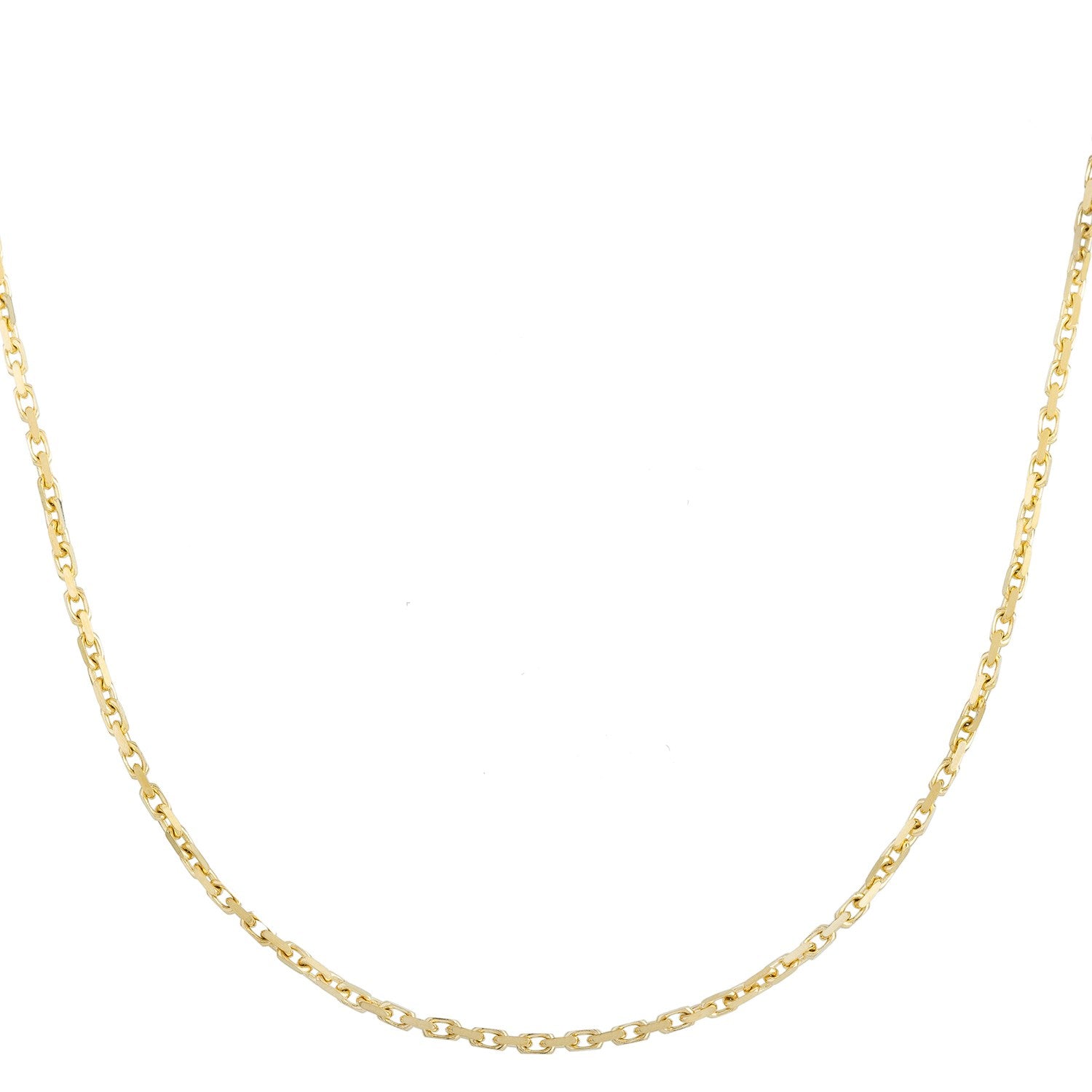 Elegant 14k yellow gold French cable chain with refined links, perfect for layering or wearing solo.