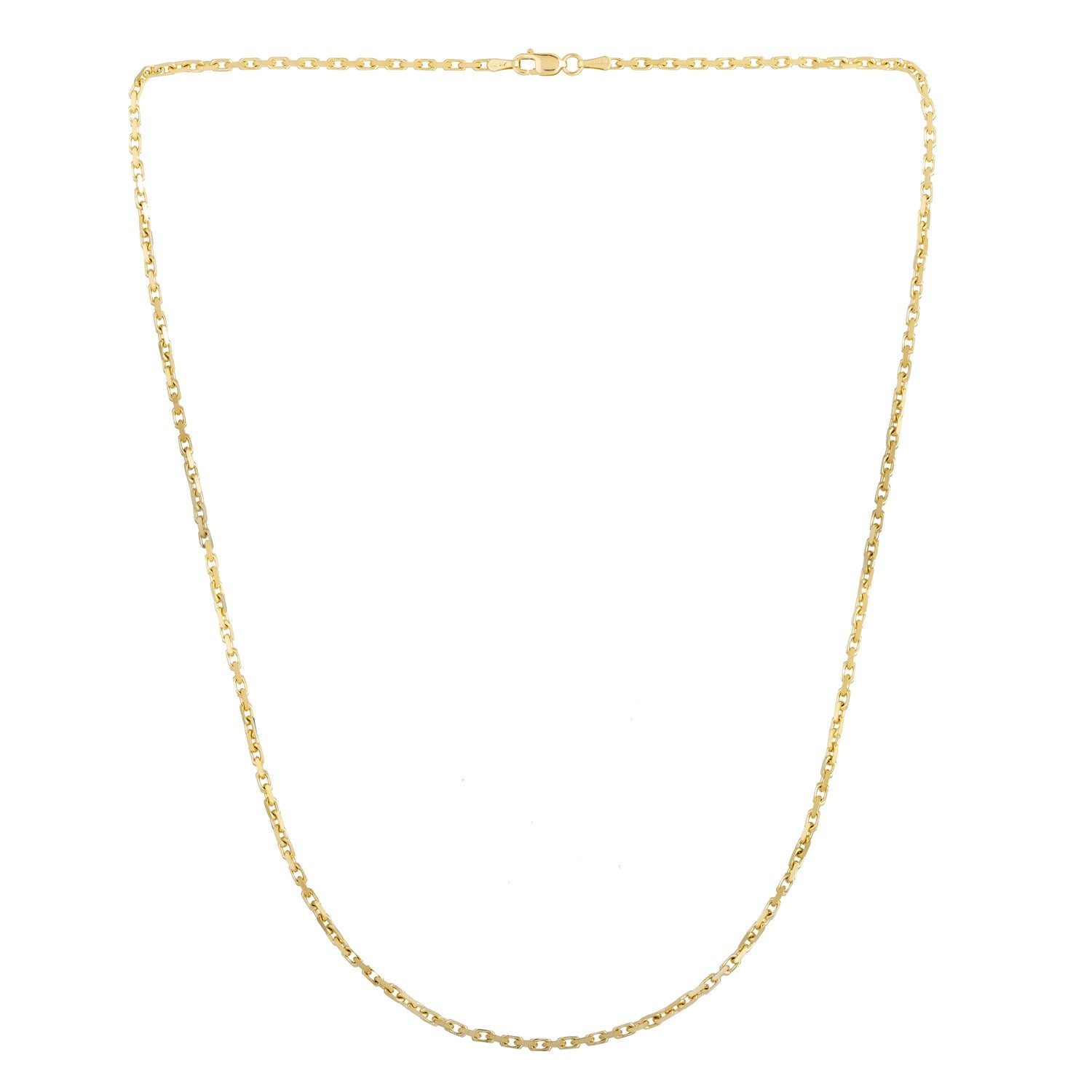 Elegant 14k yellow gold French cable chain, 1.90 mm links, showcasing timeless luxury and refined craftsmanship.