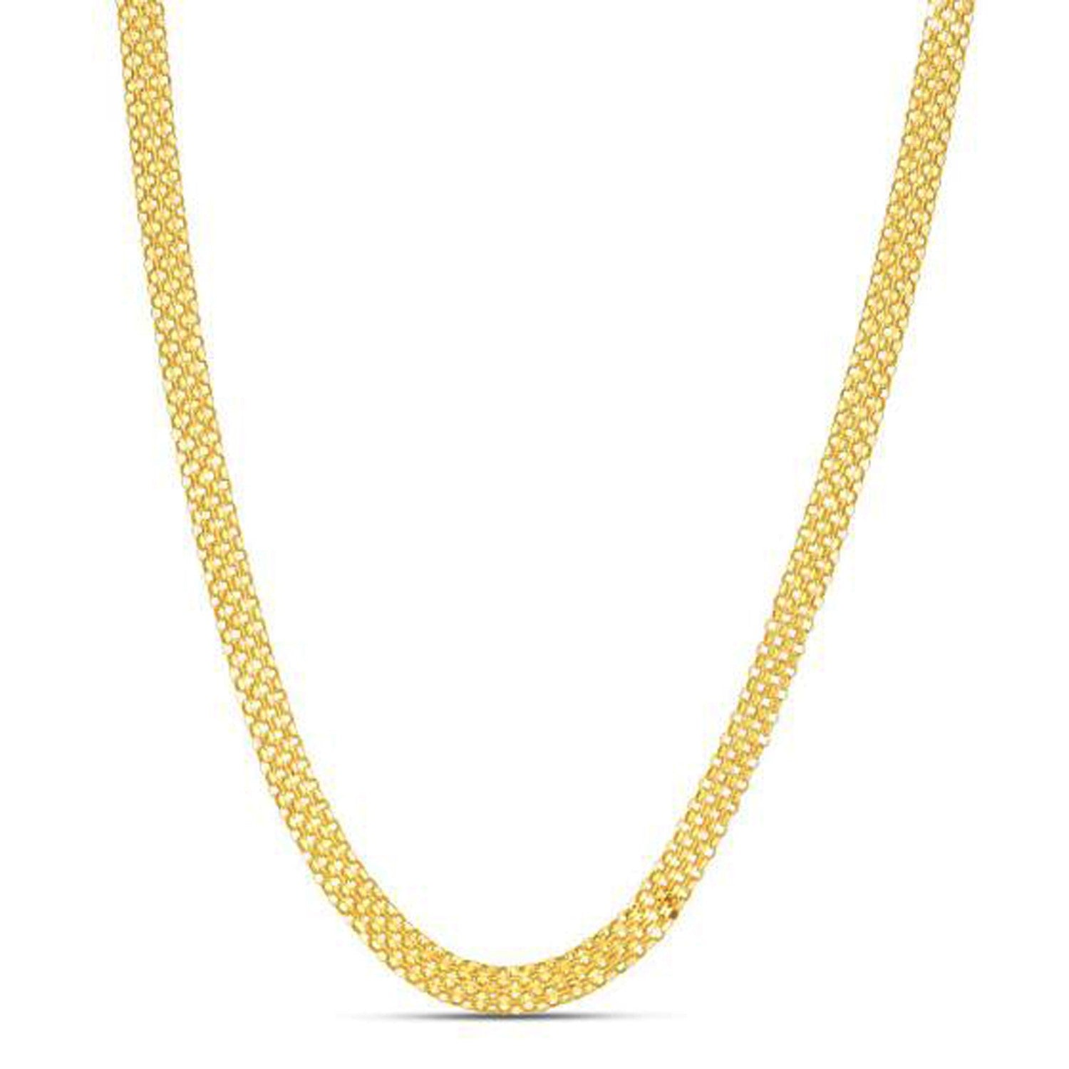 Elegant 14k yellow gold Bismark chain featuring 4.70 mm links, perfect for layering or standalone sophistication.