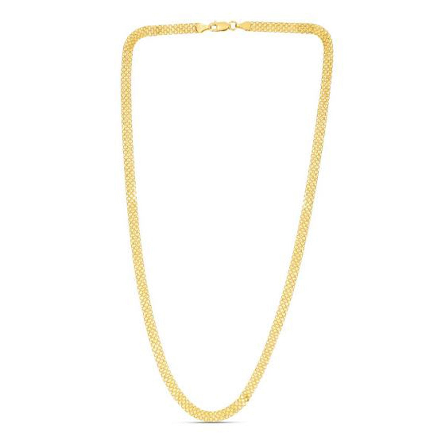 Elegant 14k yellow gold Bismark chain, 4.70 mm links, showcasing timeless luxury and exquisite craftsmanship.