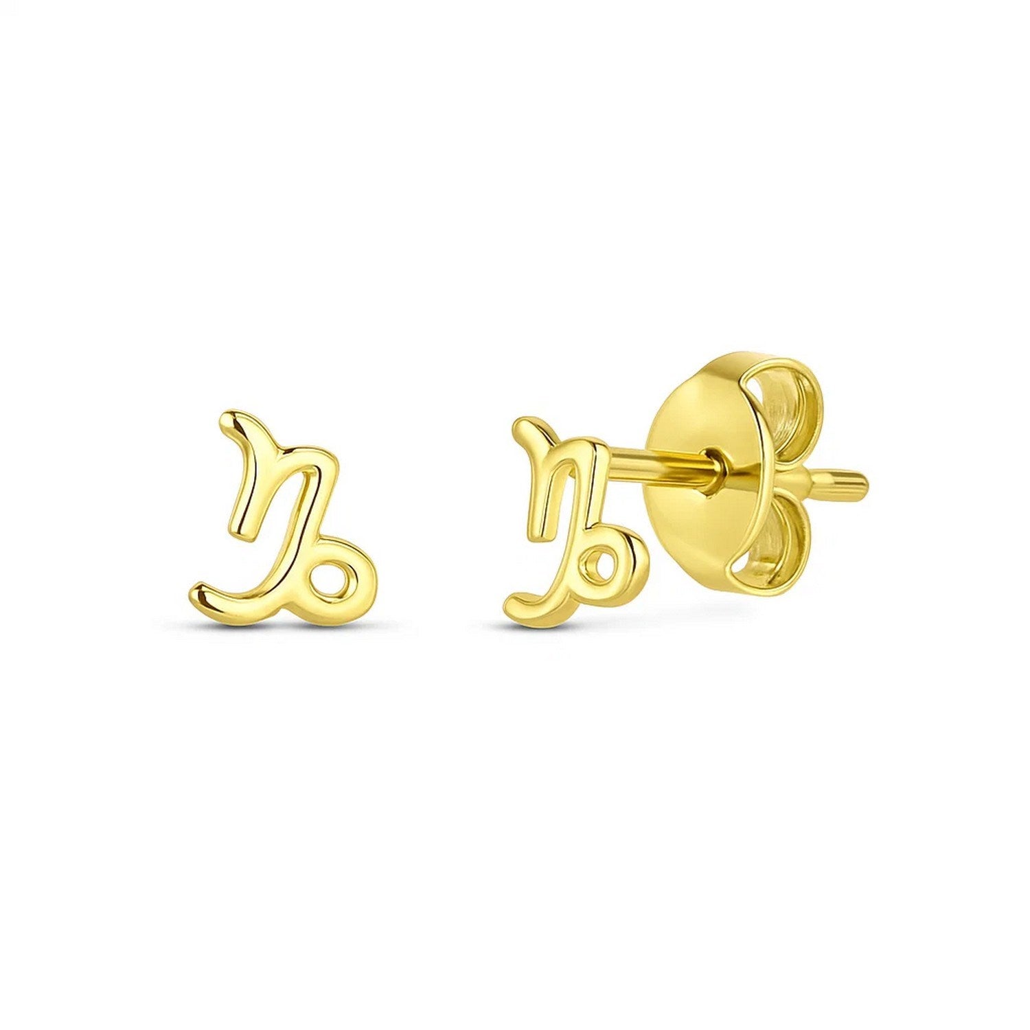 14k yellow gold polished stud earrings with a sleek modern design, perfect for elegant everyday wear.