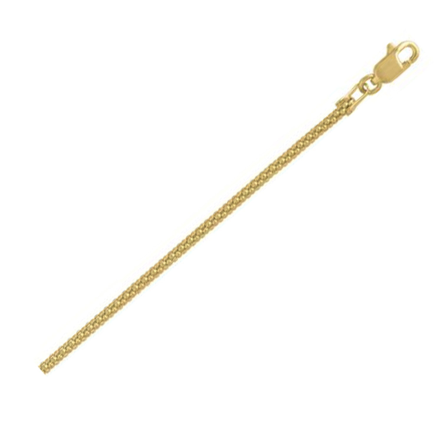 14k yellow gold modern popcorn chain with elegant links, perfect for layering or standalone sophistication.