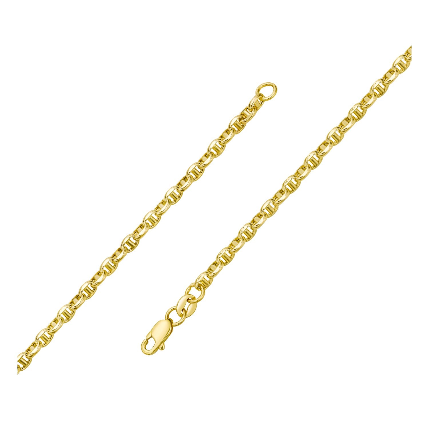 14k yellow gold contemporary anchor chain, 3.00 mm, featuring a sleek round design for elegant layering.