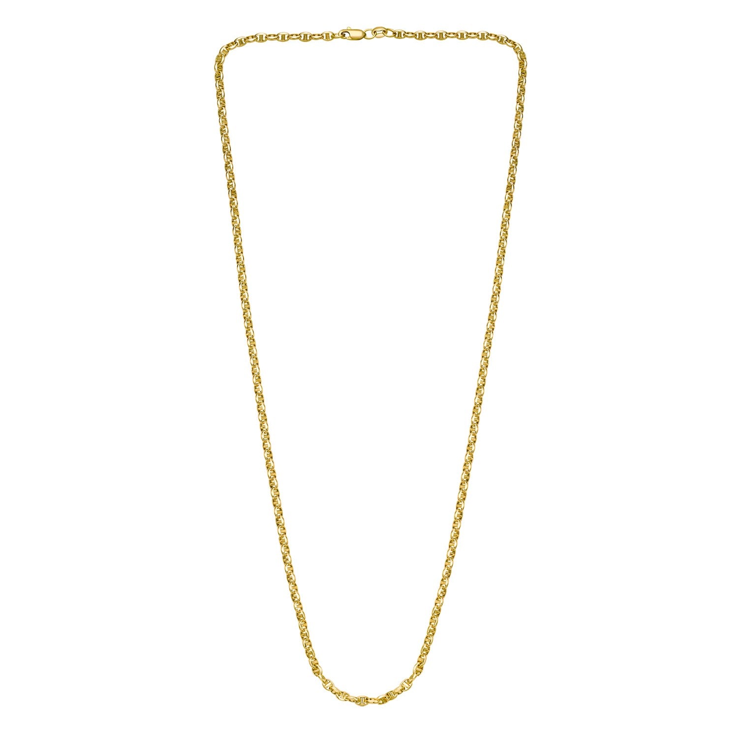 14k yellow gold contemporary anchor chain, 3.00 mm, featuring a sleek round design for elegant layering.