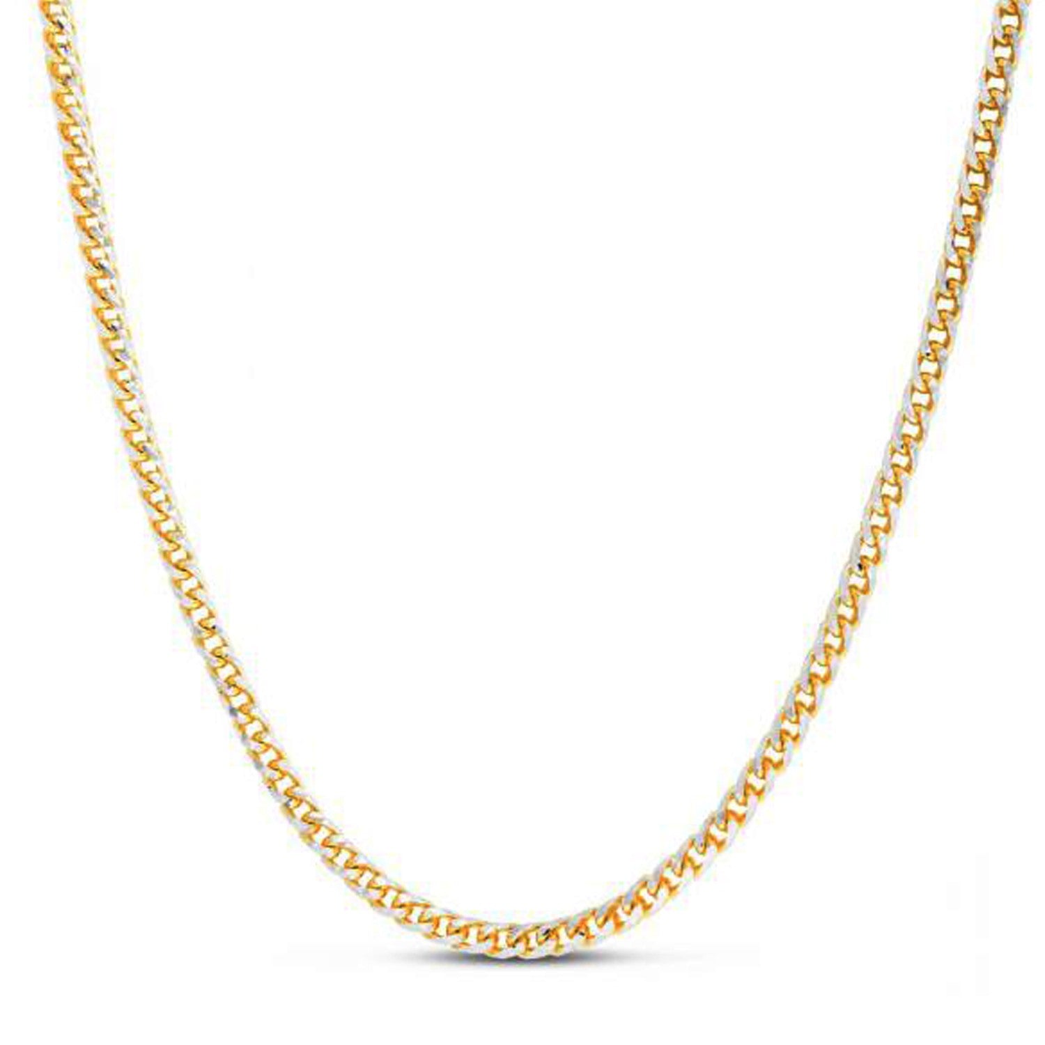 14k yellow gold round pave Franco chain, elegantly designed with a 4.00 mm width for a luxurious look.