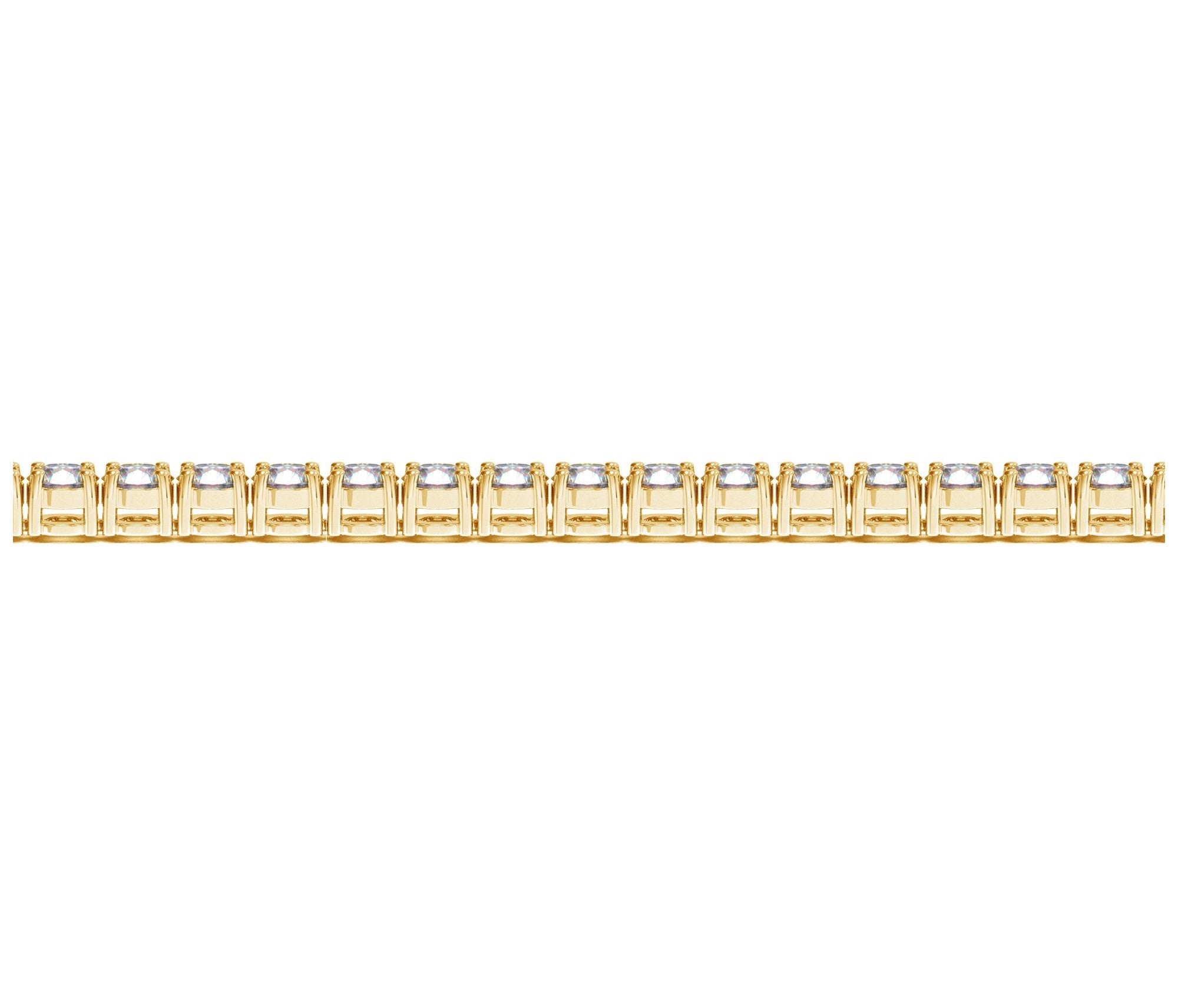 Lab grown diamond tennis bracelet in 14k yellow gold featuring round diamonds, classic design, and elegant sparkle.