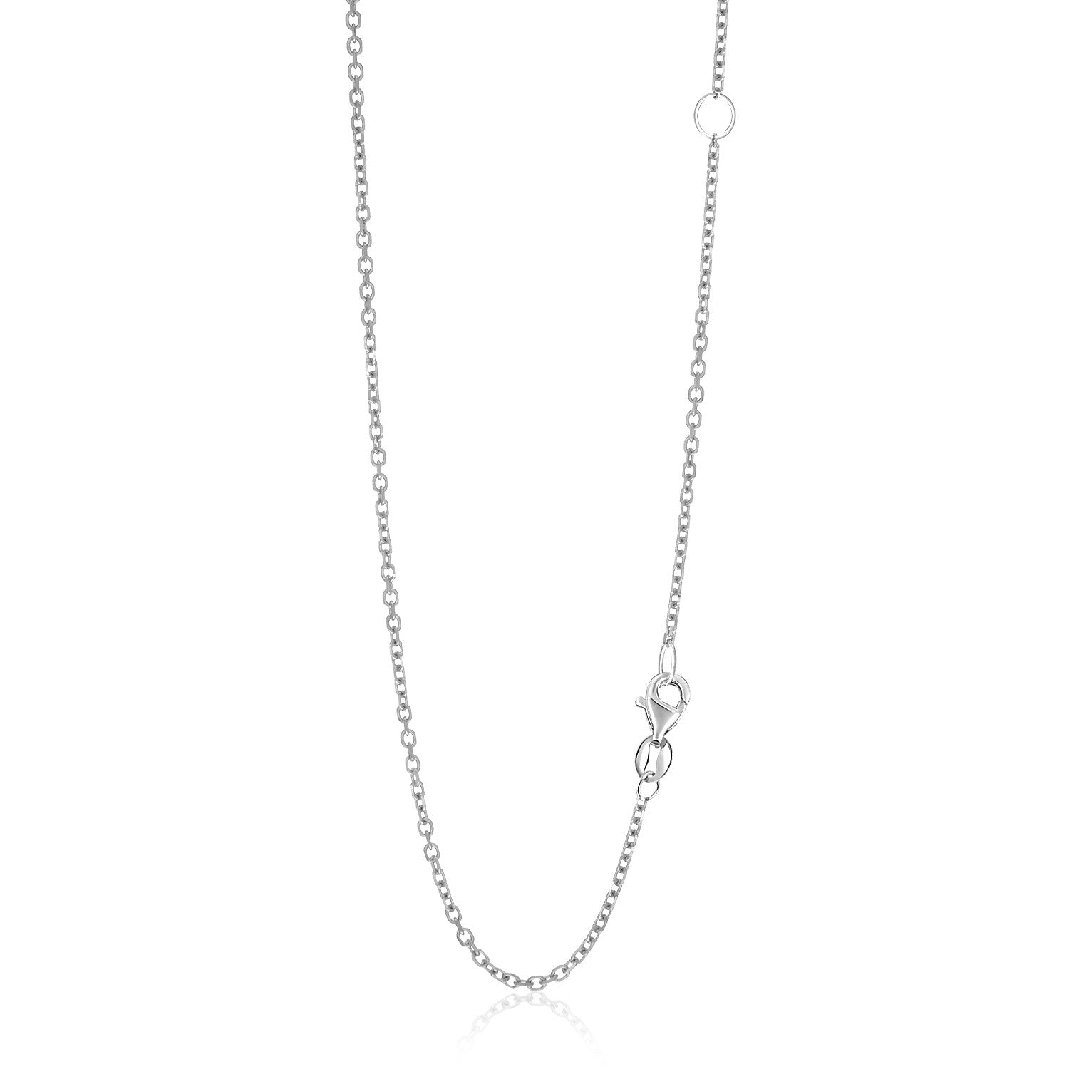 14k white gold adjustable cable chain, minimalist design, perfect for layering or as a standalone statement piece.